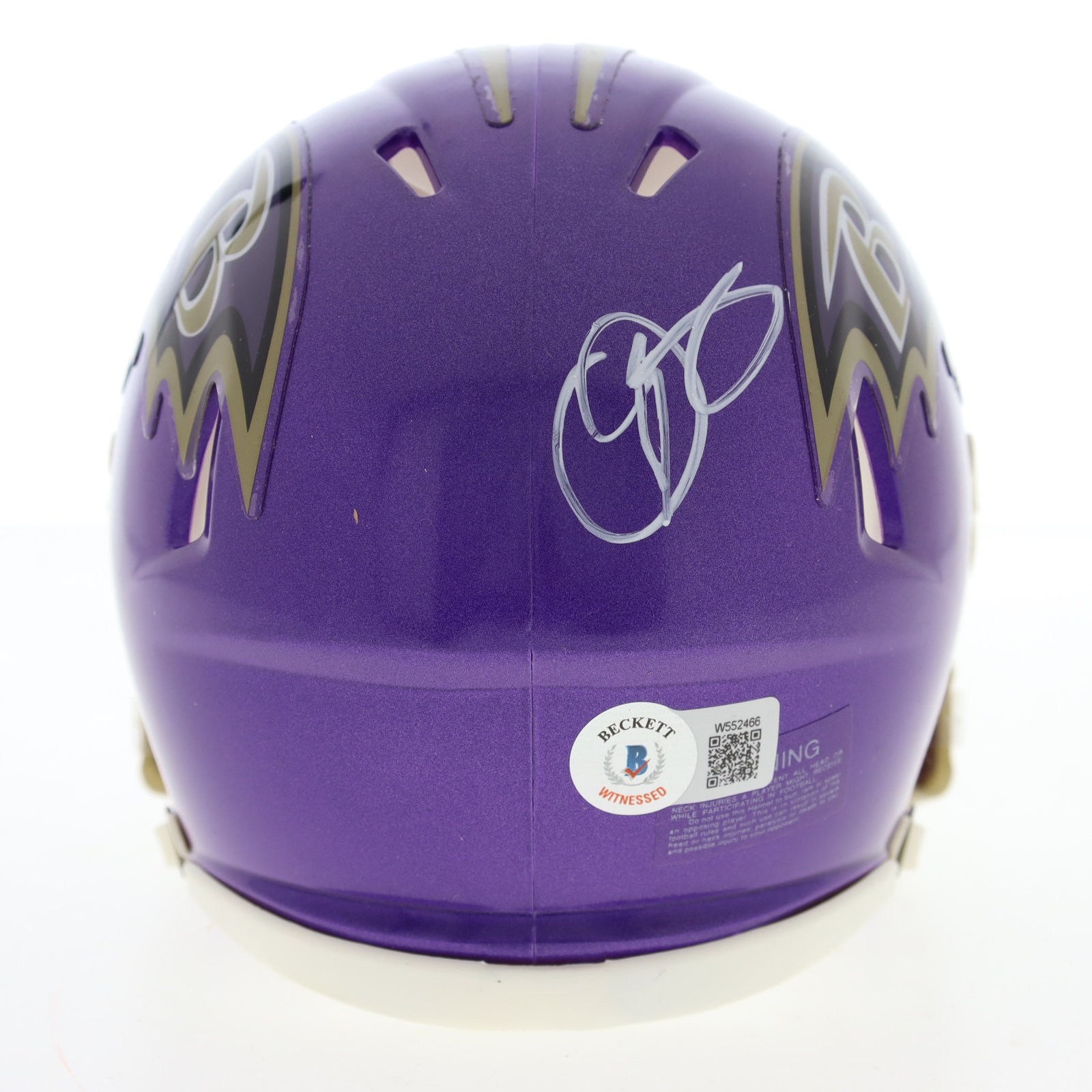 Odell Beckham Jr. Signed Ravens Flash Alternate Speed Mini Helmet (Beckett) at PristineAuction.com Odell Beckham Jr. Signed Ravens Flash Alternate Speed Mini Helmet (Beckett) at PristineAuction.com
