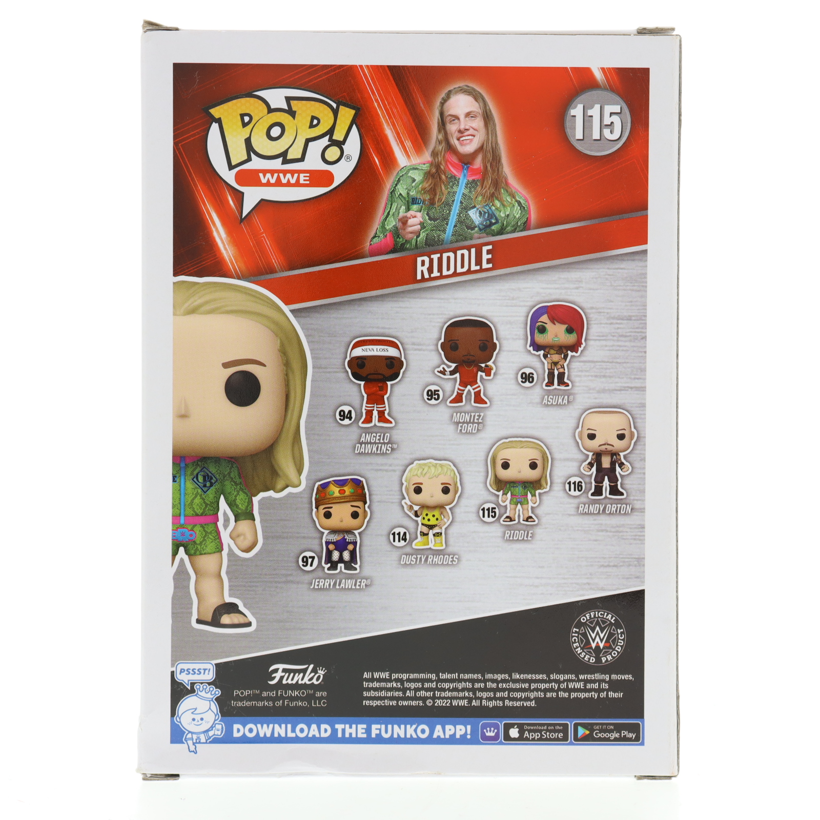 Riddle Signed "WWE" #115 Riddle Funko Pop! Vinyl Figure Inscribed "Bro" (Beckett) at PristineAuction.com Riddle Signed "WWE" #115 Riddle Funko Pop! Vinyl Figure Inscribed "Bro" (Beckett) at PristineAuction.com
