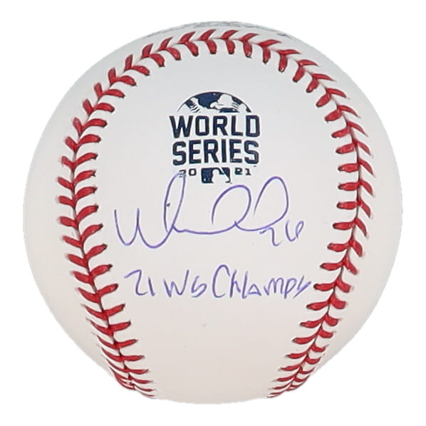 William Contreras Signed 2021 World Series Baseball Inscribed "21 WS Champs" (MLB) at PristineAuction.com William Contreras Signed 2021 World Series Baseball Inscribed "21 WS Champs" (MLB) at PristineAuction.com