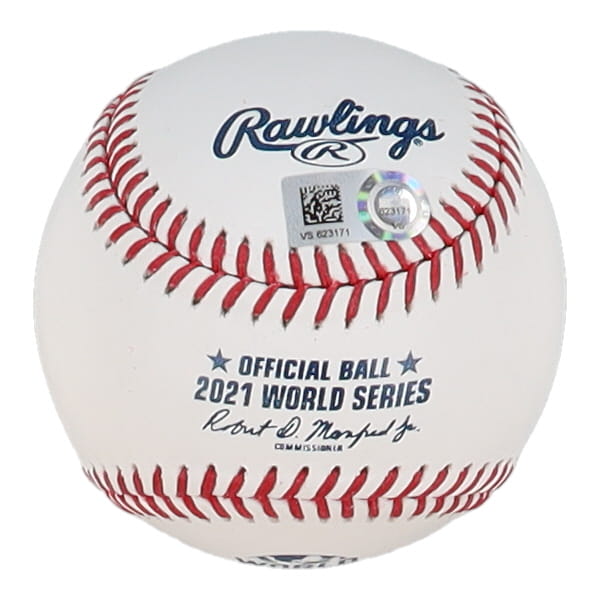 William Contreras Signed 2021 World Series Baseball Inscribed "21 WS Champs" (MLB) at PristineAuction.com William Contreras Signed 2021 World Series Baseball Inscribed "21 WS Champs" (MLB) at PristineAuction.com