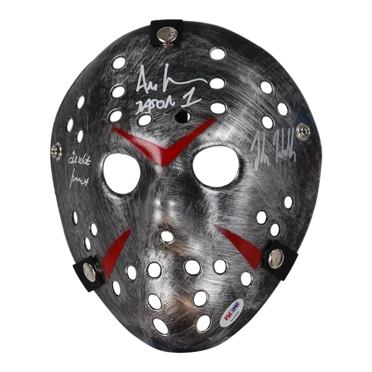 Kane Hodder, Ted White & Ari Lehman Signed Jason "Friday the 13th" Hockey Mask Inscribed "Jason 1" (PSA) at PristineAuction.com Kane Hodder, Ted White & Ari Lehman Signed Jason "Friday the 13th" Hockey Mask Inscribed "Jason 1" (PSA) at PristineAuction.com