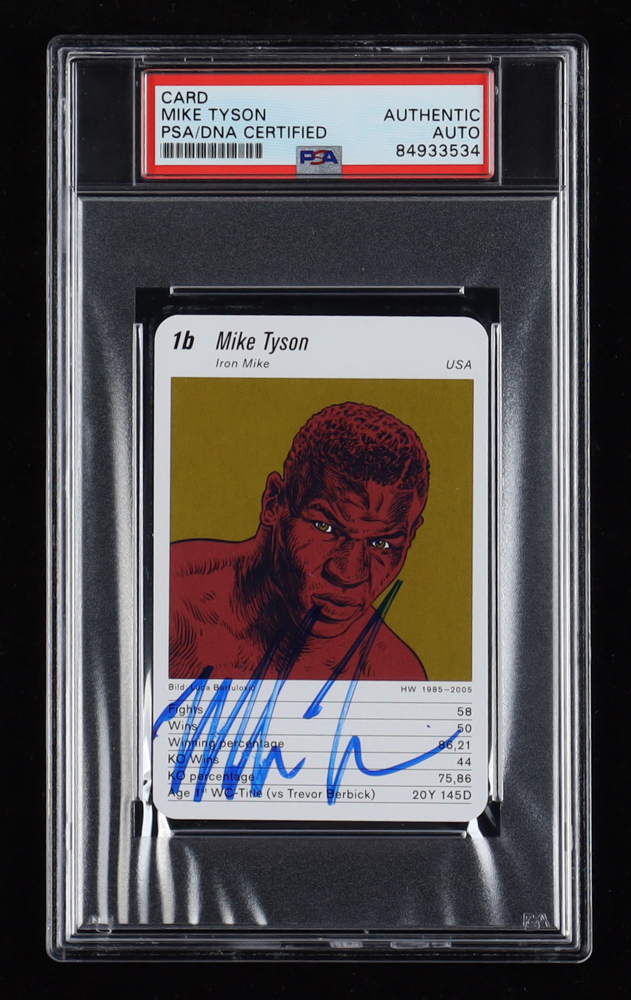 Mike Tyson Signed Swedish Boxing Statistics Card (PSA) at PristineAuction.com Mike Tyson Signed Swedish Boxing Statistics Card (PSA) at PristineAuction.com