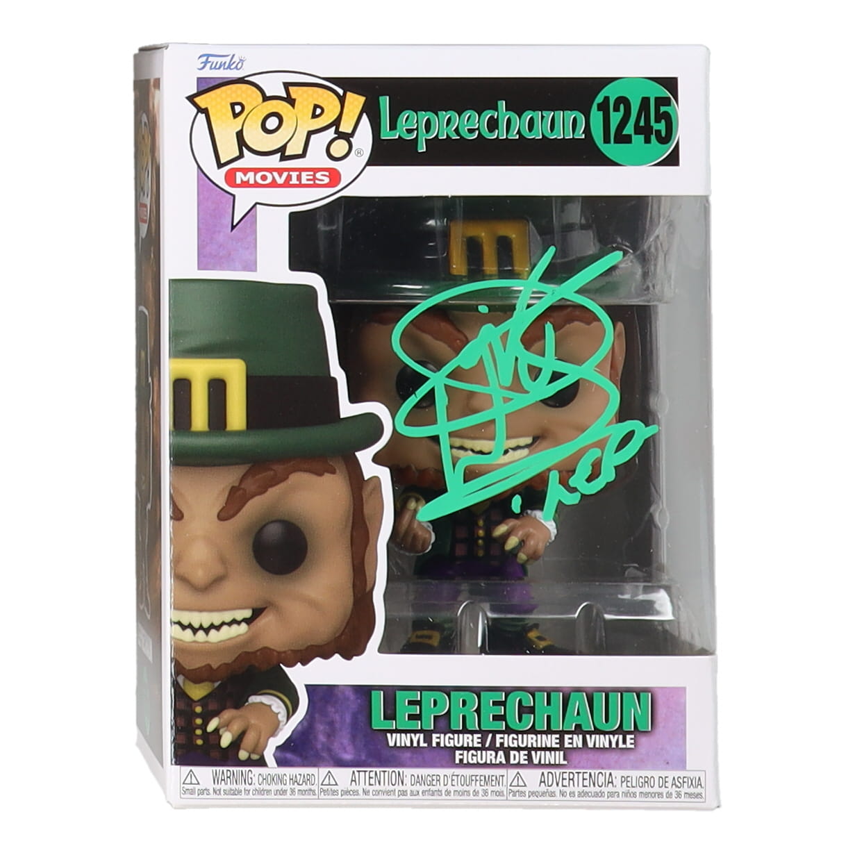 Warwick Davis Signed "Leprechaun" #1245 Leprechaun Funko Pop! Vinyl Figure Inscribed "Lep" (JSA) at PristineAuction.com Warwick Davis Signed "Leprechaun" #1245 Leprechaun Funko Pop! Vinyl Figure Inscribed "Lep" (JSA) at PristineAuction.com