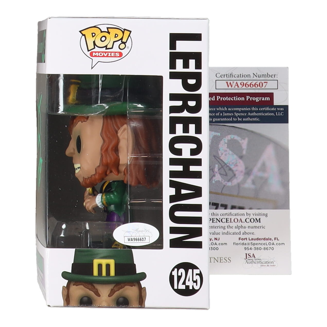 Warwick Davis Signed "Leprechaun" #1245 Leprechaun Funko Pop! Vinyl Figure Inscribed "Lep" (JSA) at PristineAuction.com Warwick Davis Signed "Leprechaun" #1245 Leprechaun Funko Pop! Vinyl Figure Inscribed "Lep" (JSA) at PristineAuction.com