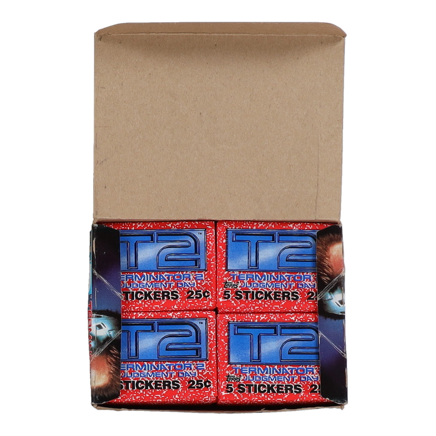 1992 Topps Terminator 2 Stickers Box of (48) Packs at PristineAuction.com 1992 Topps Terminator 2 Stickers Box of (48) Packs at PristineAuction.com