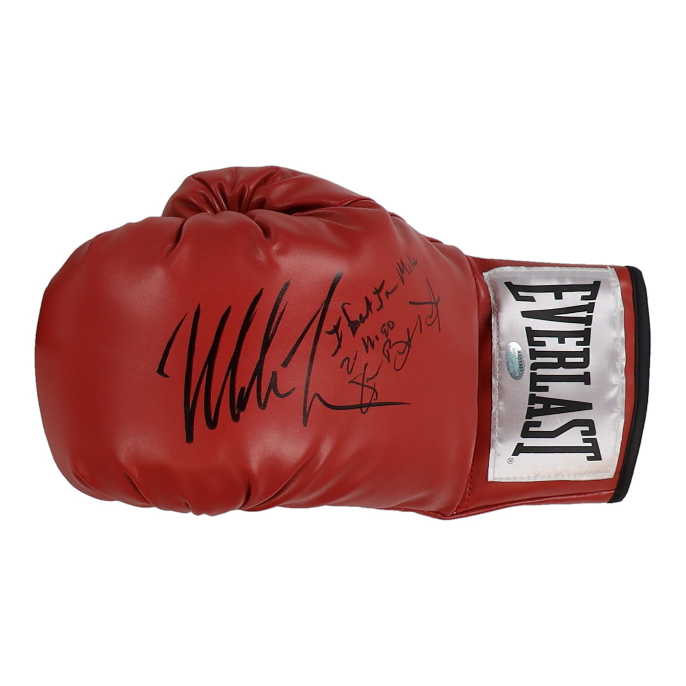 Mike Tyson & James "Buster" Douglas Signed Everlast Boxing Glove Inscribed "I Beat Iron Mike KO 2-11-90" (Schwartz) at PristineAuction.com Mike Tyson & James "Buster" Douglas Signed Everlast Boxing Glove Inscribed "I Beat Iron Mike KO 2-11-90" (Schwartz) at PristineAuction.com