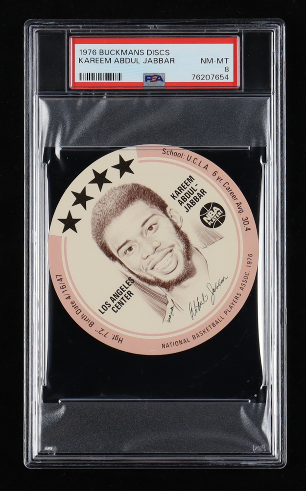 Kareem Abdul-Jabbar 1976 Buckmans Discs #1 (PSA 8) at PristineAuction.com Kareem Abdul-Jabbar 1976 Buckmans Discs #1 (PSA 8) at PristineAuction.com