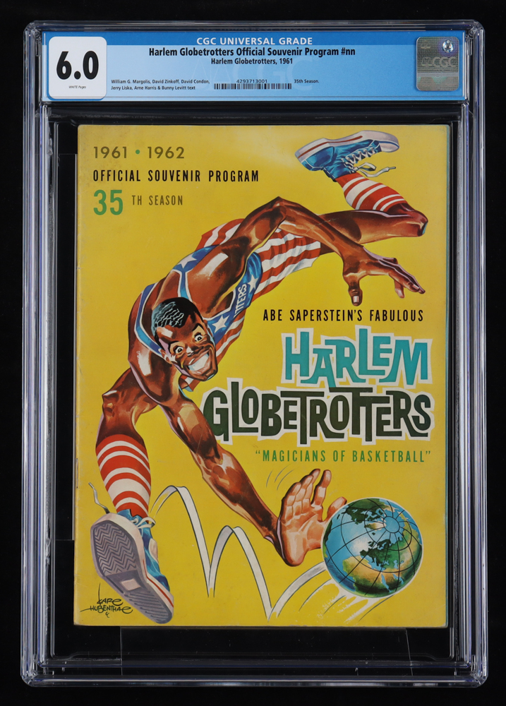 Harlem Globetrotters 1961 Official Souvenir Program (CGC 6) at PristineAuction.com Harlem Globetrotters 1961 Official Souvenir Program (CGC 6) at PristineAuction.com