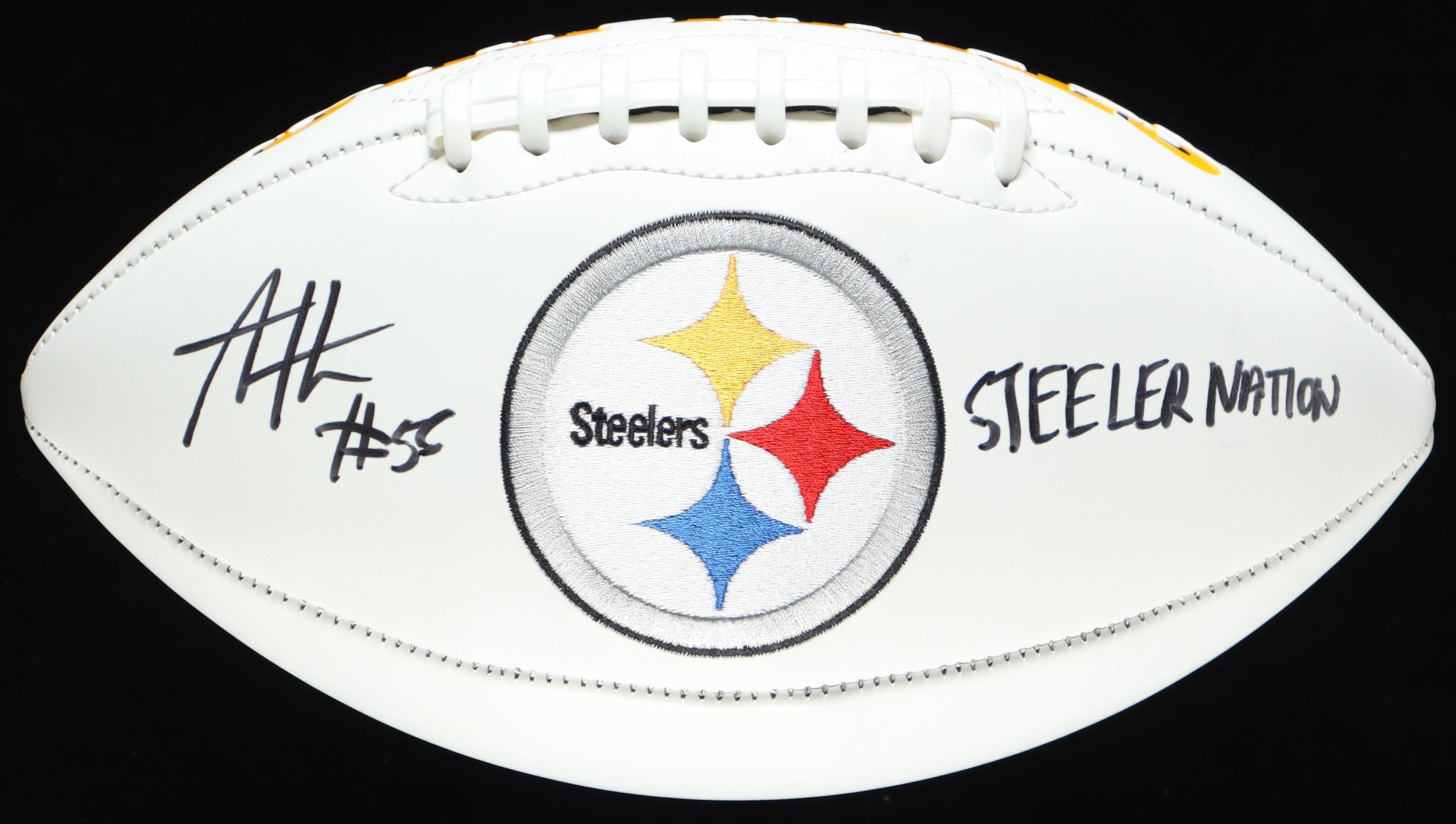 Alex Highsmith Signed Steelers Logo Football Inscribed "Steeler Nation" (TSE) at PristineAuction.com Alex Highsmith Signed Steelers Logo Football Inscribed "Steeler Nation" (TSE) at PristineAuction.com