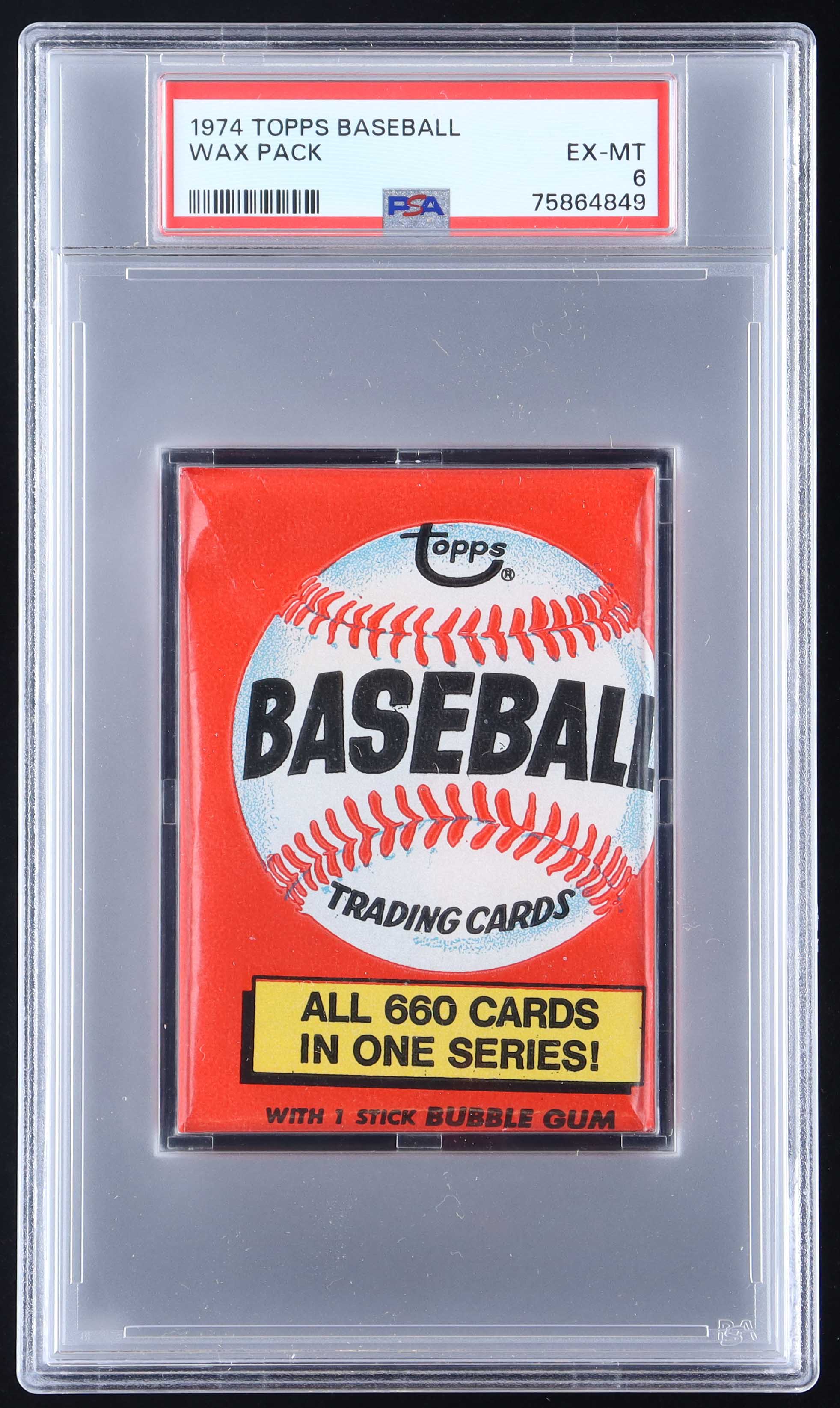 1974 Topps Baseball Wax Pack (PSA 6) at PristineAuction.com 1974 Topps Baseball Wax Pack (PSA 6) at PristineAuction.com