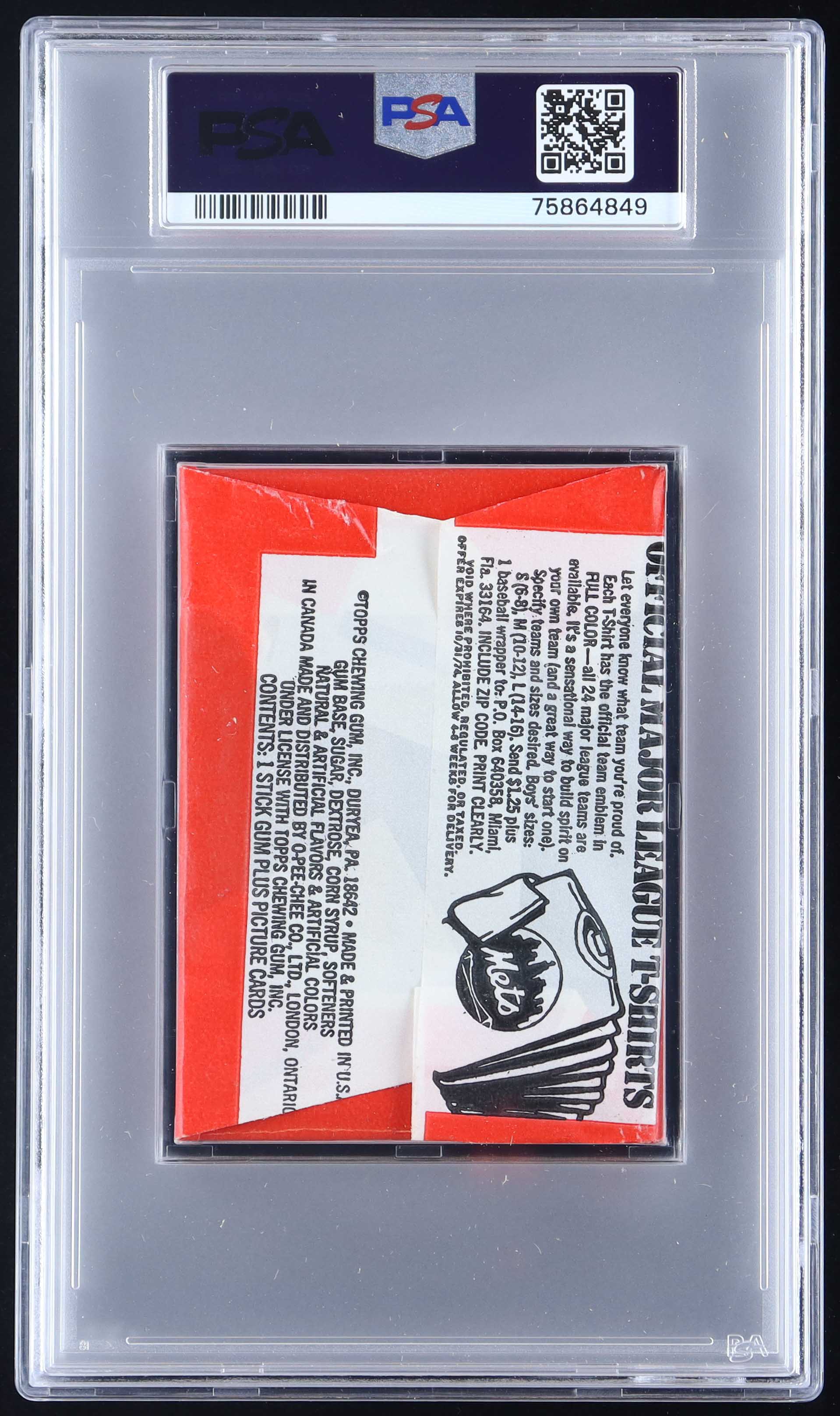 1974 Topps Baseball Wax Pack (PSA 6) at PristineAuction.com 1974 Topps Baseball Wax Pack (PSA 6) at PristineAuction.com