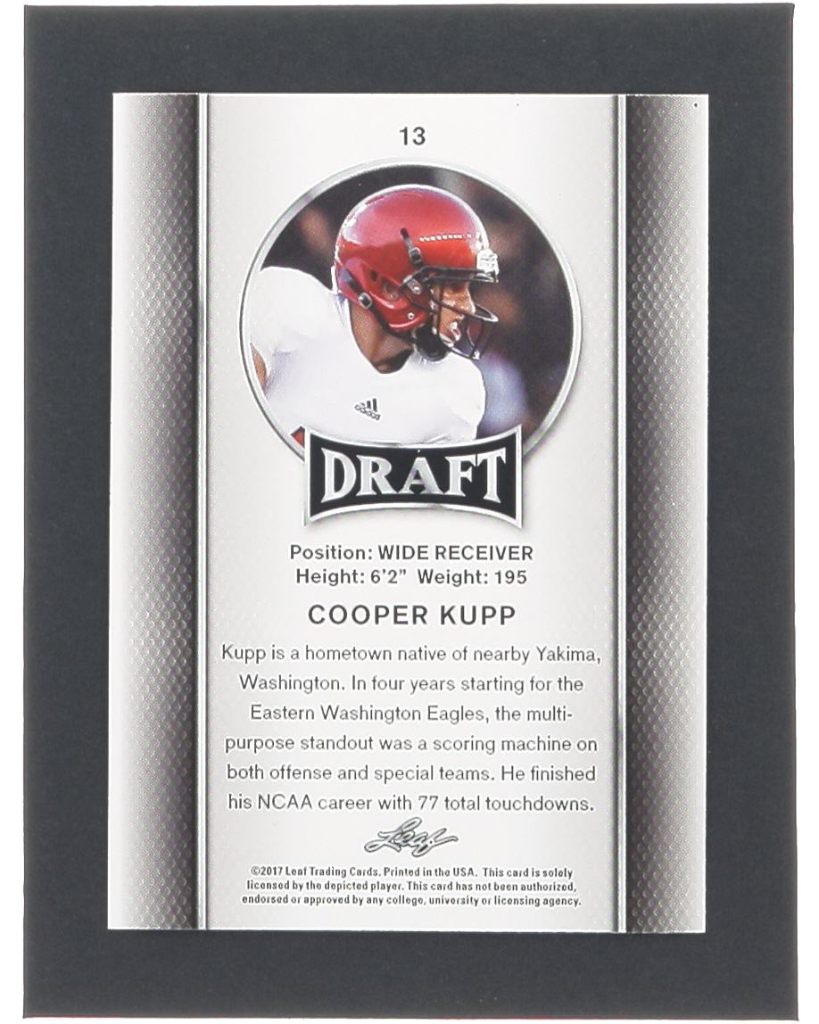 Cooper Kupp 2017 Leaf Draft Gold #13 RC at PristineAuction.com Cooper Kupp 2017 Leaf Draft Gold #13 RC at PristineAuction.com