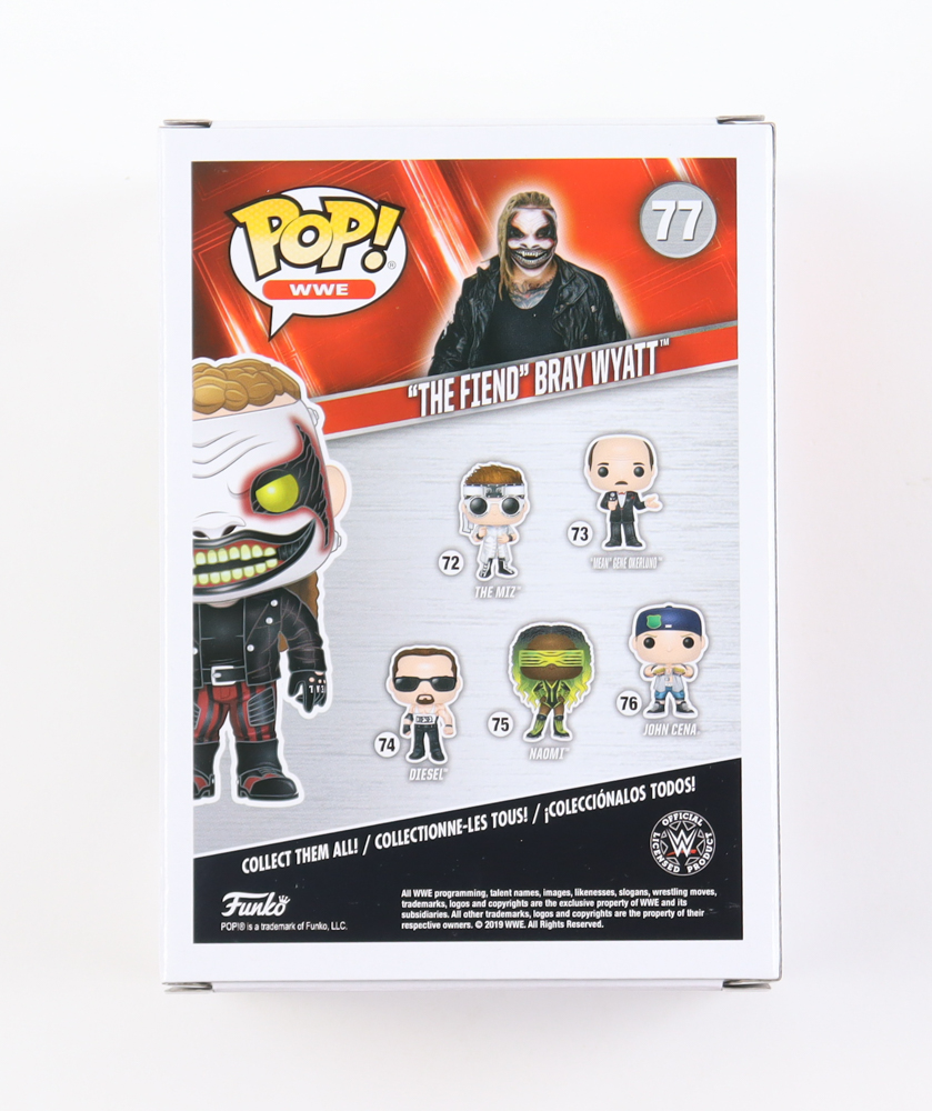 Bray Wyatt Signed "The Fiend" Bray Wyatt "WWE" #77 Funko Pop! Vinyl Figure (PSA) at PristineAuction.com Bray Wyatt Signed "The Fiend" Bray Wyatt "WWE" #77 Funko Pop! Vinyl Figure (PSA) at PristineAuction.com