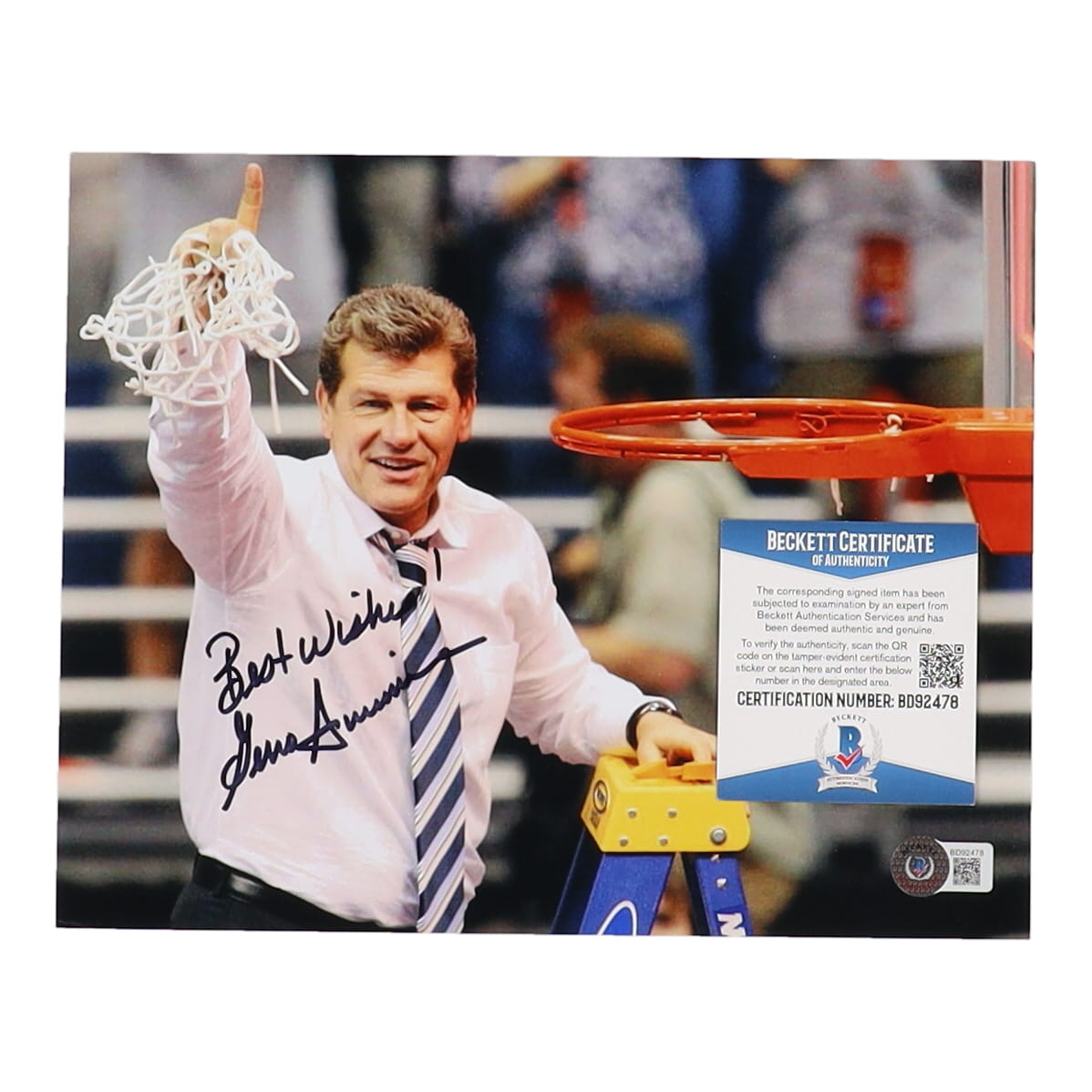 Geno Auriemma Signed 8x10 Photo Inscribed "Best Wishes!" (Beckett) at PristineAuction.com Geno Auriemma Signed 8x10 Photo Inscribed "Best Wishes!" (Beckett) at PristineAuction.com