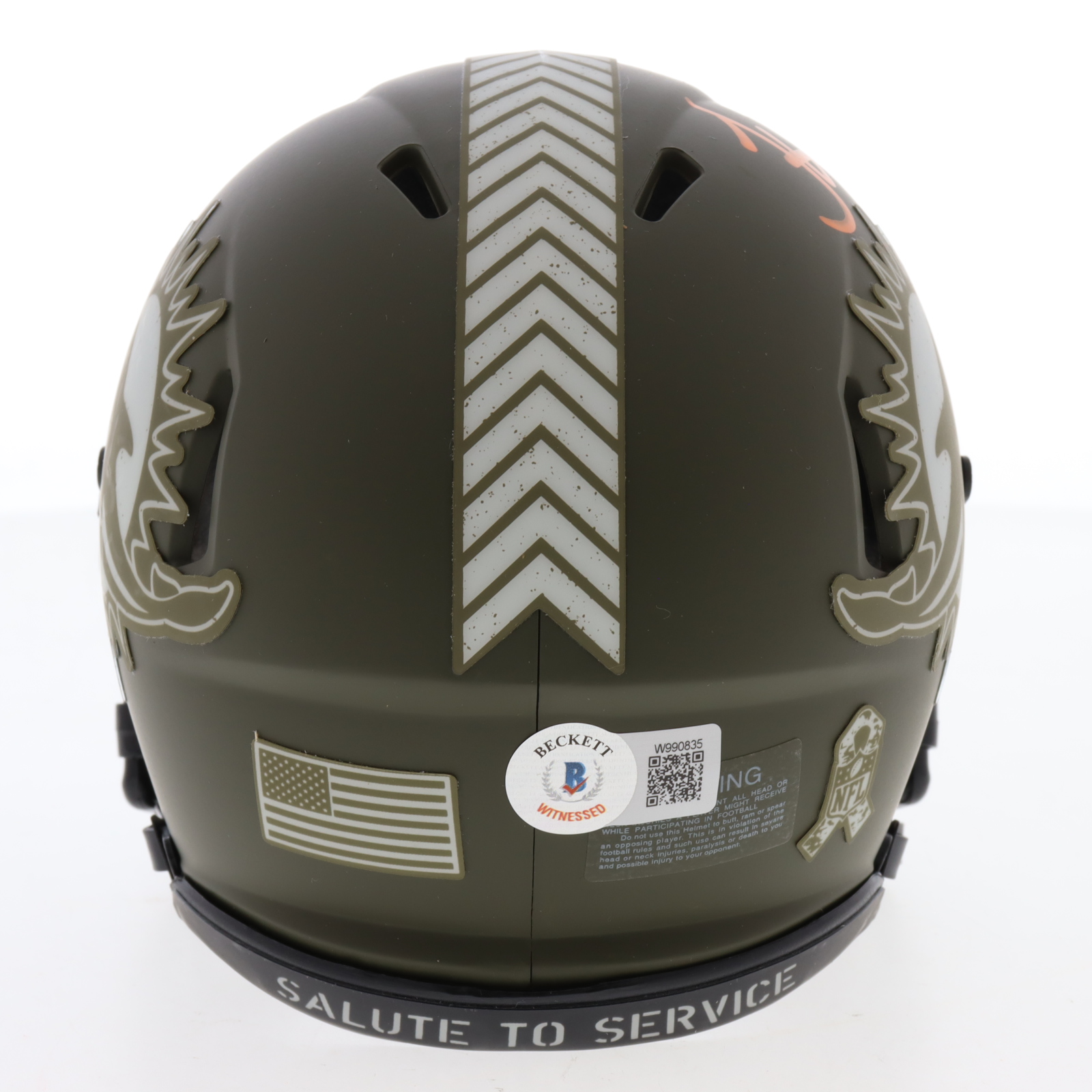 Tyreek Hill Signed Dolphins Salute to Service Alternate Speed Mini Helmet (Beckett) at PristineAuction.com Tyreek Hill Signed Dolphins Salute to Service Alternate Speed Mini Helmet (Beckett) at PristineAuction.com