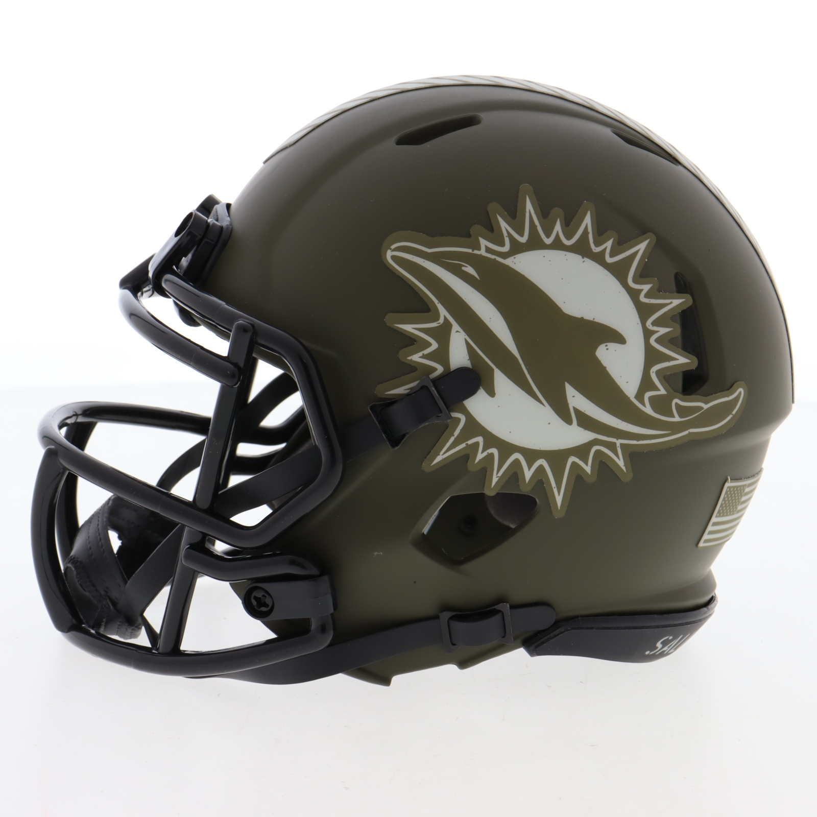 Tyreek Hill Signed Dolphins Salute to Service Alternate Speed Mini Helmet (Beckett) at PristineAuction.com Tyreek Hill Signed Dolphins Salute to Service Alternate Speed Mini Helmet (Beckett) at PristineAuction.com