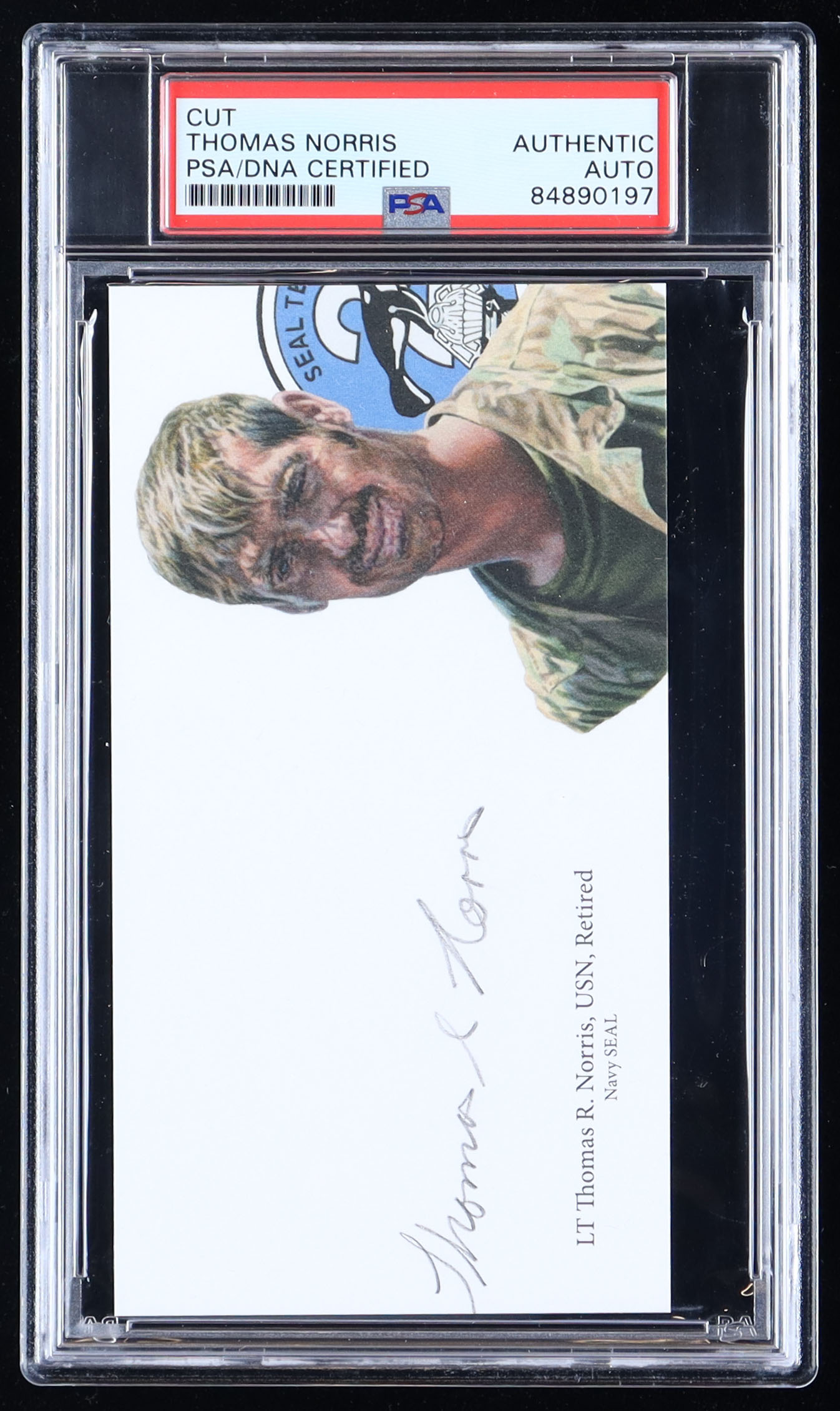 Thomas Norris Signed Cut With Portrait (PSA) at PristineAuction.com Thomas Norris Signed Cut With Portrait (PSA) at PristineAuction.com