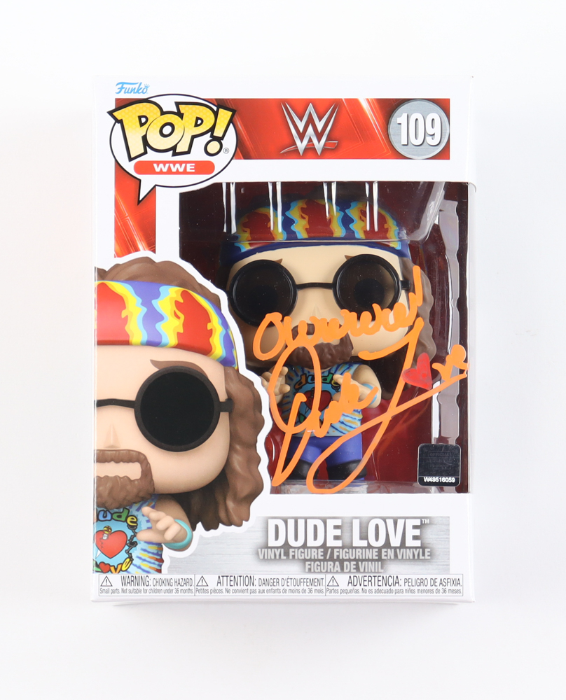 Mick Foley Signed "WWE" #109 Dude Love Funko Pop! Vinyl Figure Inscribed "Owww!" (SWAU) at PristineAuction.com Mick Foley Signed "WWE" #109 Dude Love Funko Pop! Vinyl Figure Inscribed "Owww!" (SWAU) at PristineAuction.com