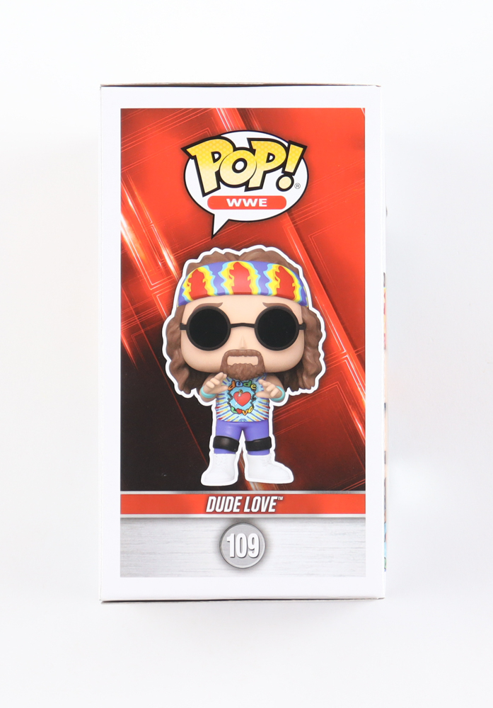 Mick Foley Signed "WWE" #109 Dude Love Funko Pop! Vinyl Figure Inscribed "Owww!" (SWAU) at PristineAuction.com Mick Foley Signed "WWE" #109 Dude Love Funko Pop! Vinyl Figure Inscribed "Owww!" (SWAU) at PristineAuction.com
