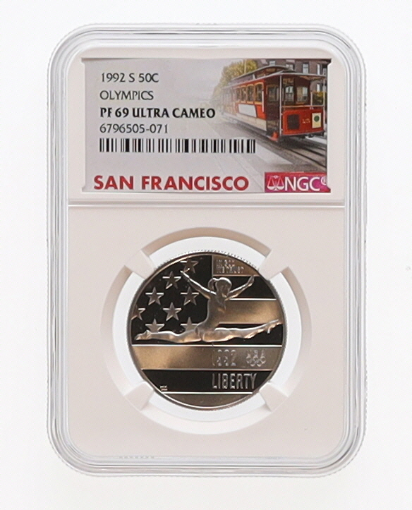 1992-S San Francisco Olympics 50¢ Silver Half Dollar Commemorative Coin (NGC PF69 Ultra Cameo) at PristineAuction.com 1992-S San Francisco Olympics 50¢ Silver Half Dollar Commemorative Coin (NGC PF69 Ultra Cameo) at PristineAuction.com