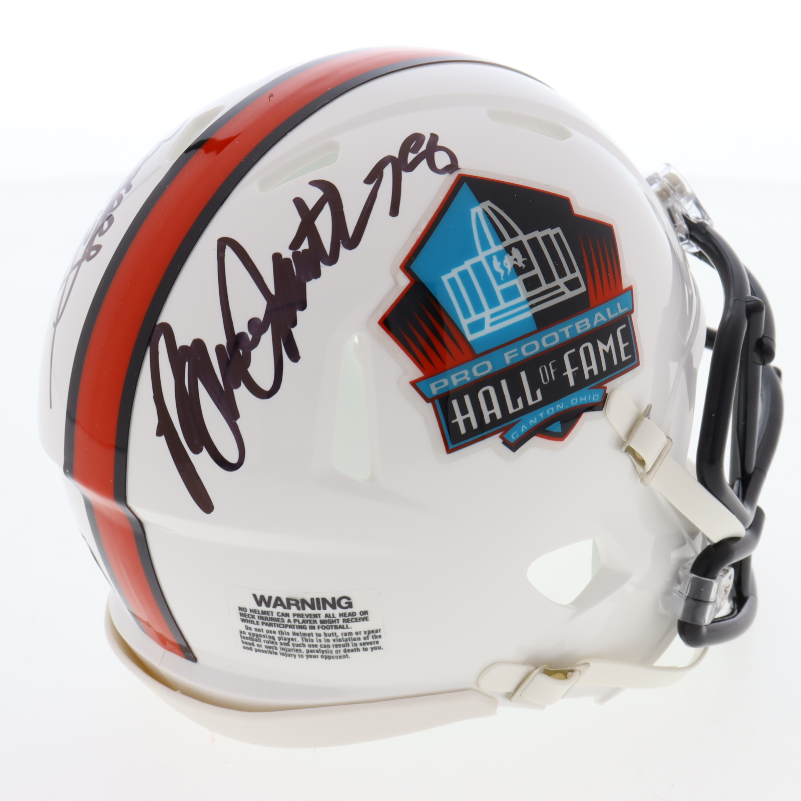 Bruce Smith & Jim Kelly Signed Hall Of Fame Logo Speed Mini Helmet (TriStar) at PristineAuction.com Bruce Smith & Jim Kelly Signed Hall Of Fame Logo Speed Mini Helmet (TriStar) at PristineAuction.com