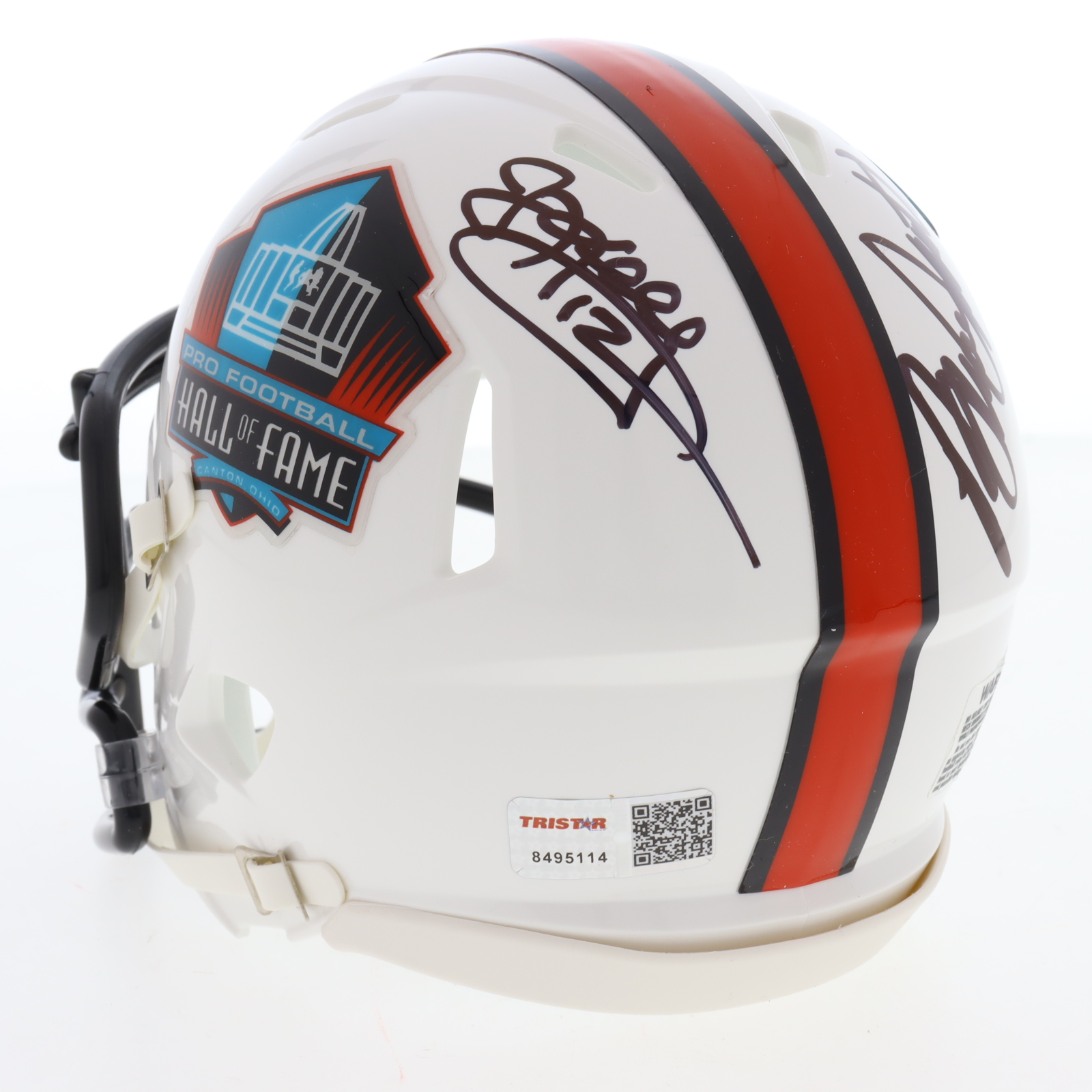 Bruce Smith & Jim Kelly Signed Hall Of Fame Logo Speed Mini Helmet (TriStar) at PristineAuction.com Bruce Smith & Jim Kelly Signed Hall Of Fame Logo Speed Mini Helmet (TriStar) at PristineAuction.com