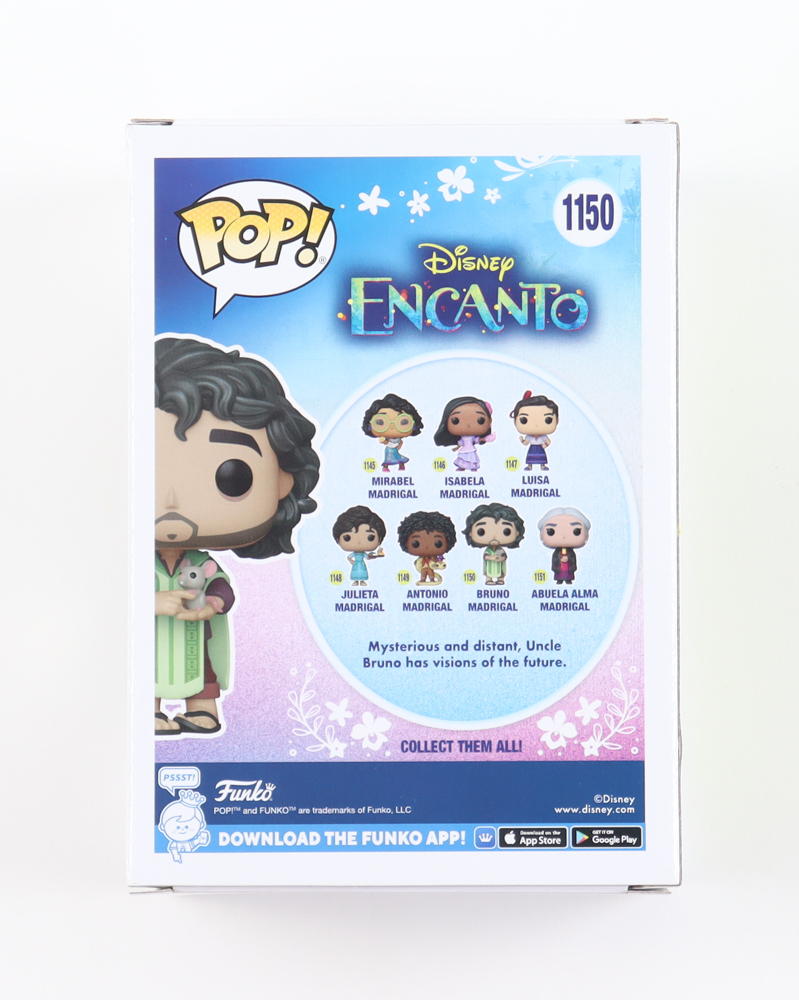 John Leguizamo Signed "Encanto" #1150 Bruno Madrigal Funko Pop! Vinyl Figure (Beckett) at PristineAuction.com John Leguizamo Signed "Encanto" #1150 Bruno Madrigal Funko Pop! Vinyl Figure (Beckett) at PristineAuction.com