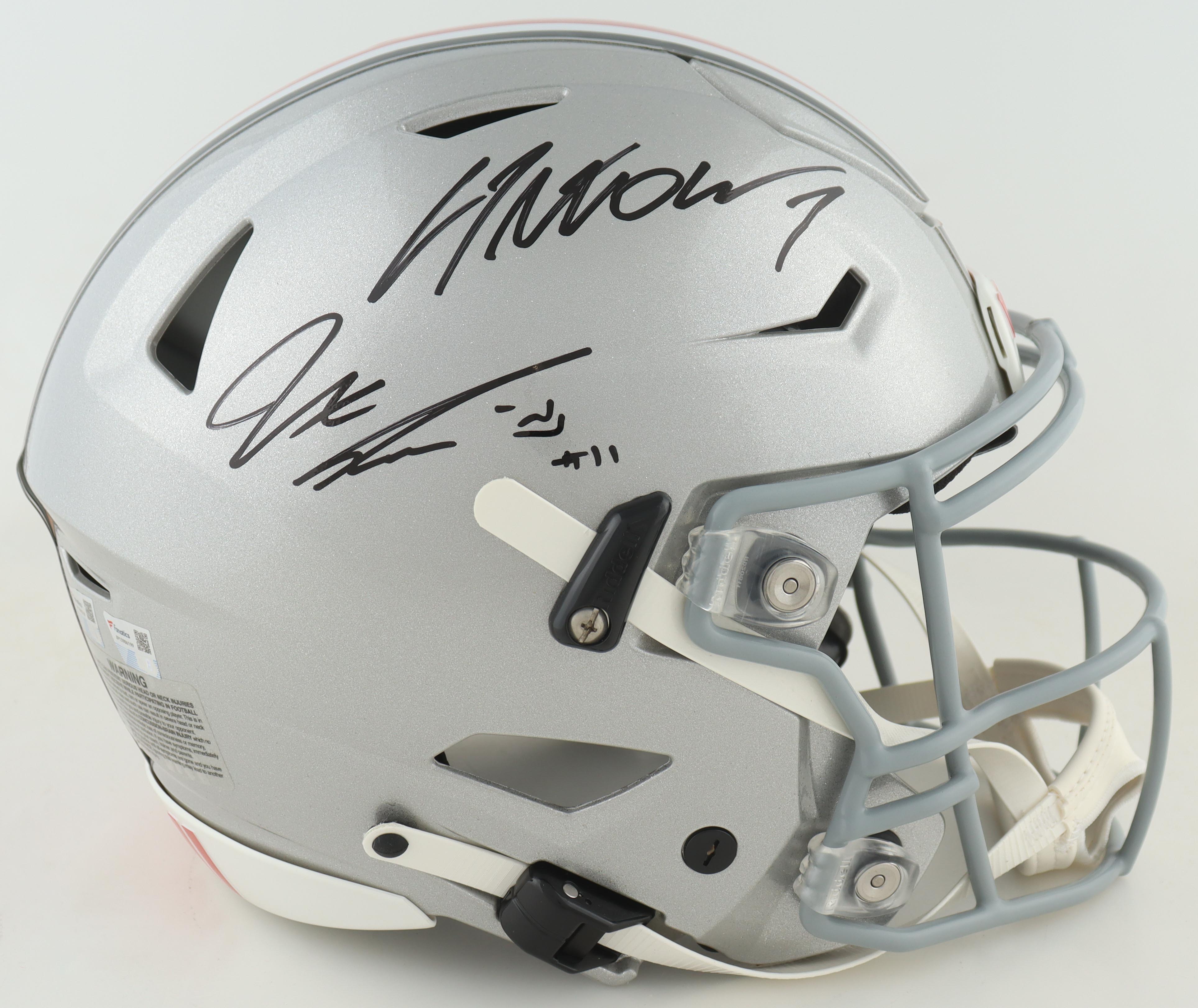 Jaxon Smith-Njigba & C. J. Stroud Signed Ohio State Buckeyes Full-Size Authentic On-Field Speed Flex Helmet (Fanatics) at PristineAuction.com Jaxon Smith-Njigba & C. J. Stroud Signed Ohio State Buckeyes Full-Size Authentic On-Field Speed Flex Helmet (Fanatics) at PristineAuction.com