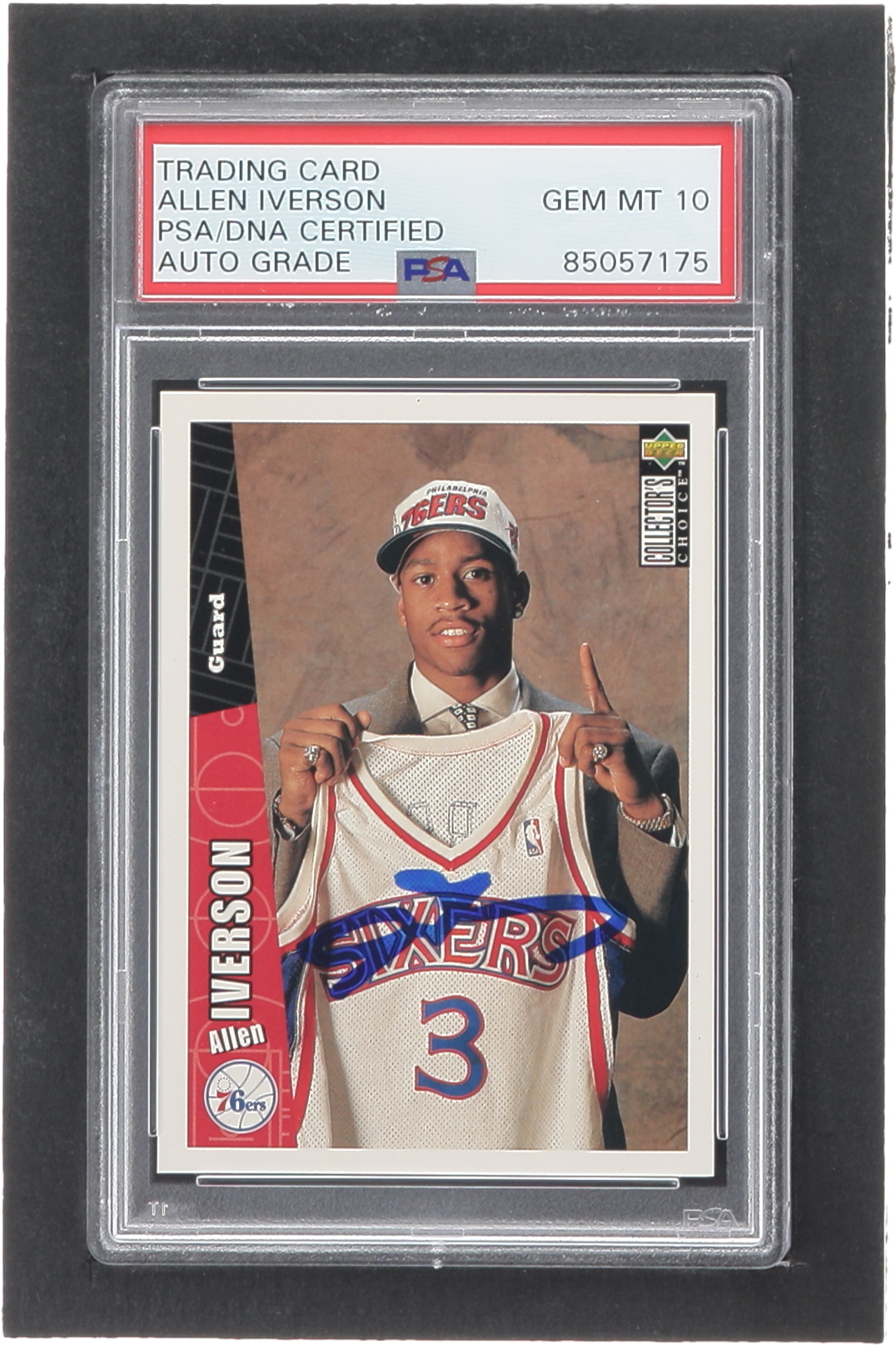 Allen Iverson Signed 1996-97 Collector's Choice #301 RC (PSA | Autograph Graded PSA 10) at PristineAuction.com Allen Iverson Signed 1996-97 Collector's Choice #301 RC (PSA | Autograph Graded PSA 10) at PristineAuction.com