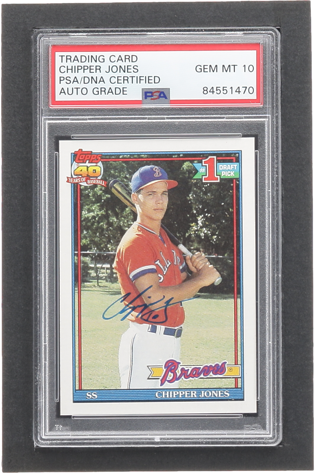 Chipper Jones Signed 1991 Topps #333 RC (PSA | Autograph Graded PSA 10) at PristineAuction.com Chipper Jones Signed 1991 Topps #333 RC (PSA | Autograph Graded PSA 10) at PristineAuction.com