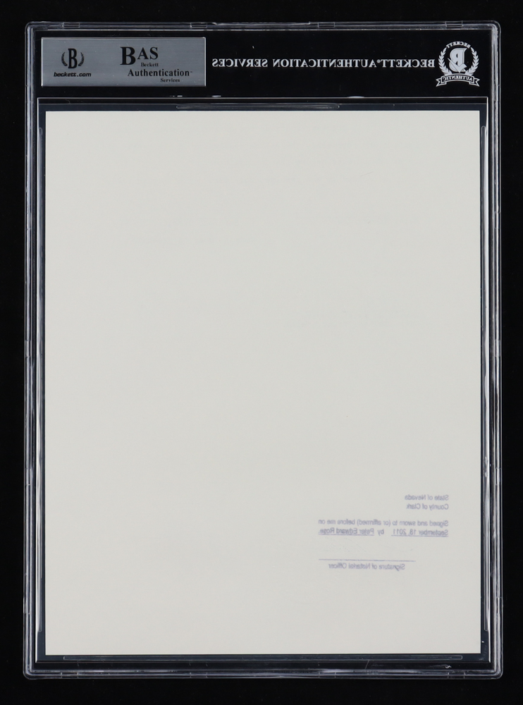 Pete Rose Signed "Banned from Baseball" Document (BGS) at PristineAuction.com Pete Rose Signed "Banned from Baseball" Document (BGS) at PristineAuction.com