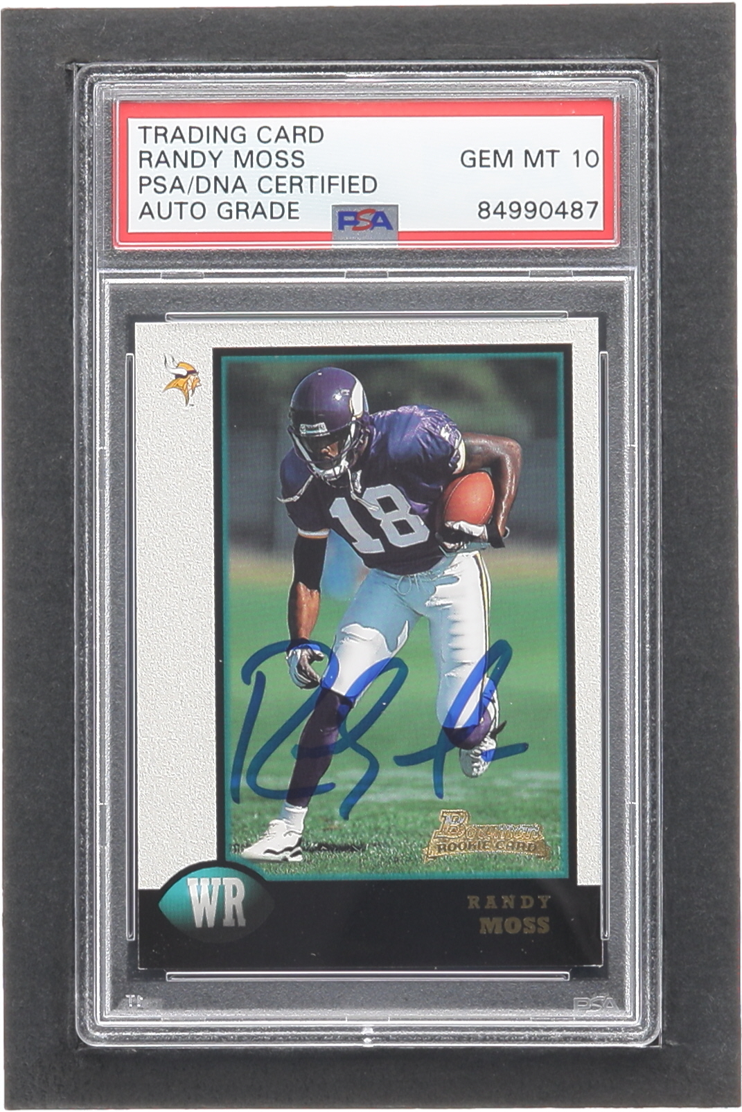Randy Moss Signed 1998 Bowman #182 RC (PSA | Autograph Graded PSA 10) at PristineAuction.com Randy Moss Signed 1998 Bowman #182 RC (PSA | Autograph Graded PSA 10) at PristineAuction.com