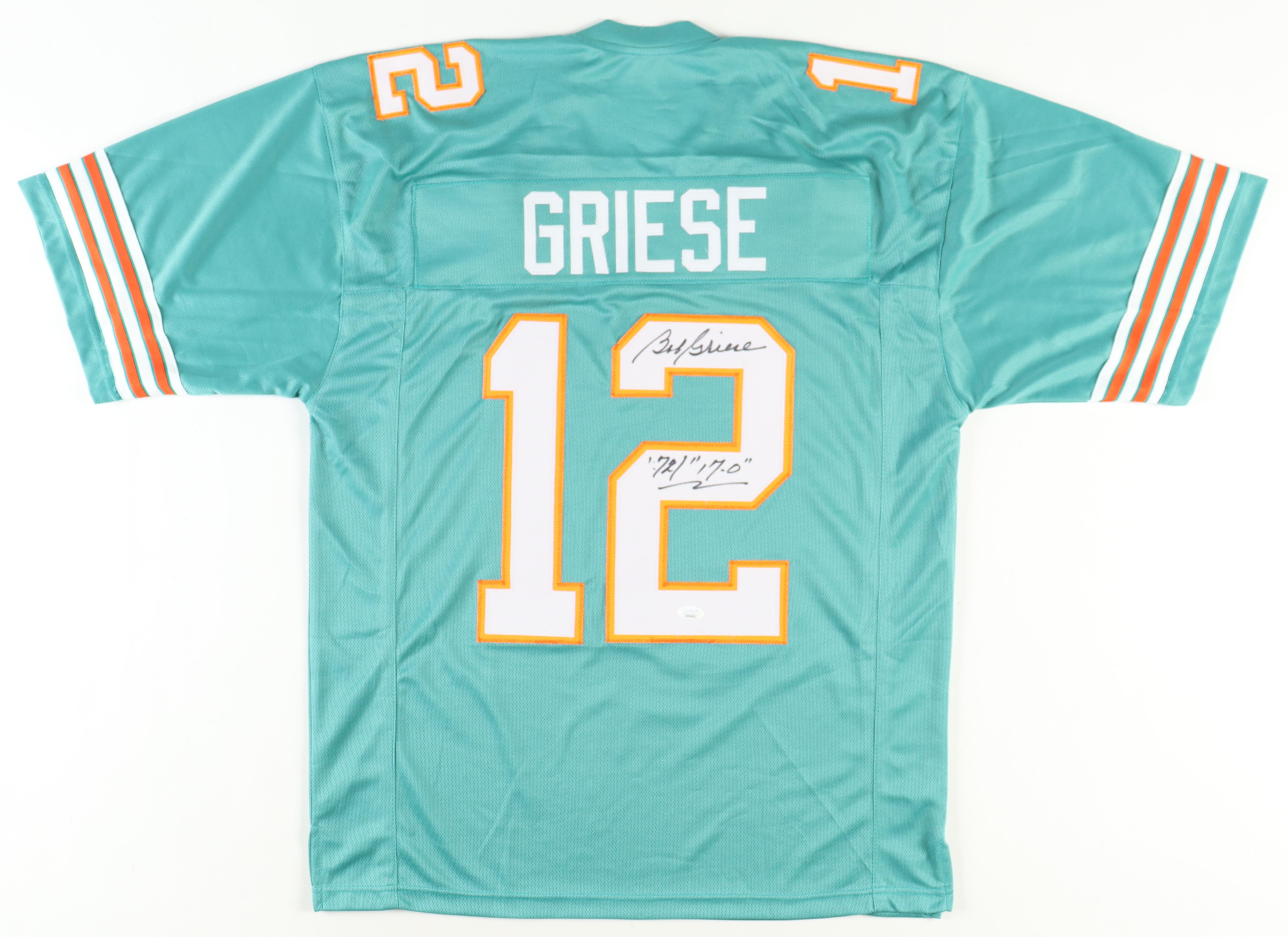 Bob Griese Signed Jersey Inscribed "'72/"7-0" (JSA) at PristineAuction.com Bob Griese Signed Jersey Inscribed "'72/"7-0" (JSA) at PristineAuction.com