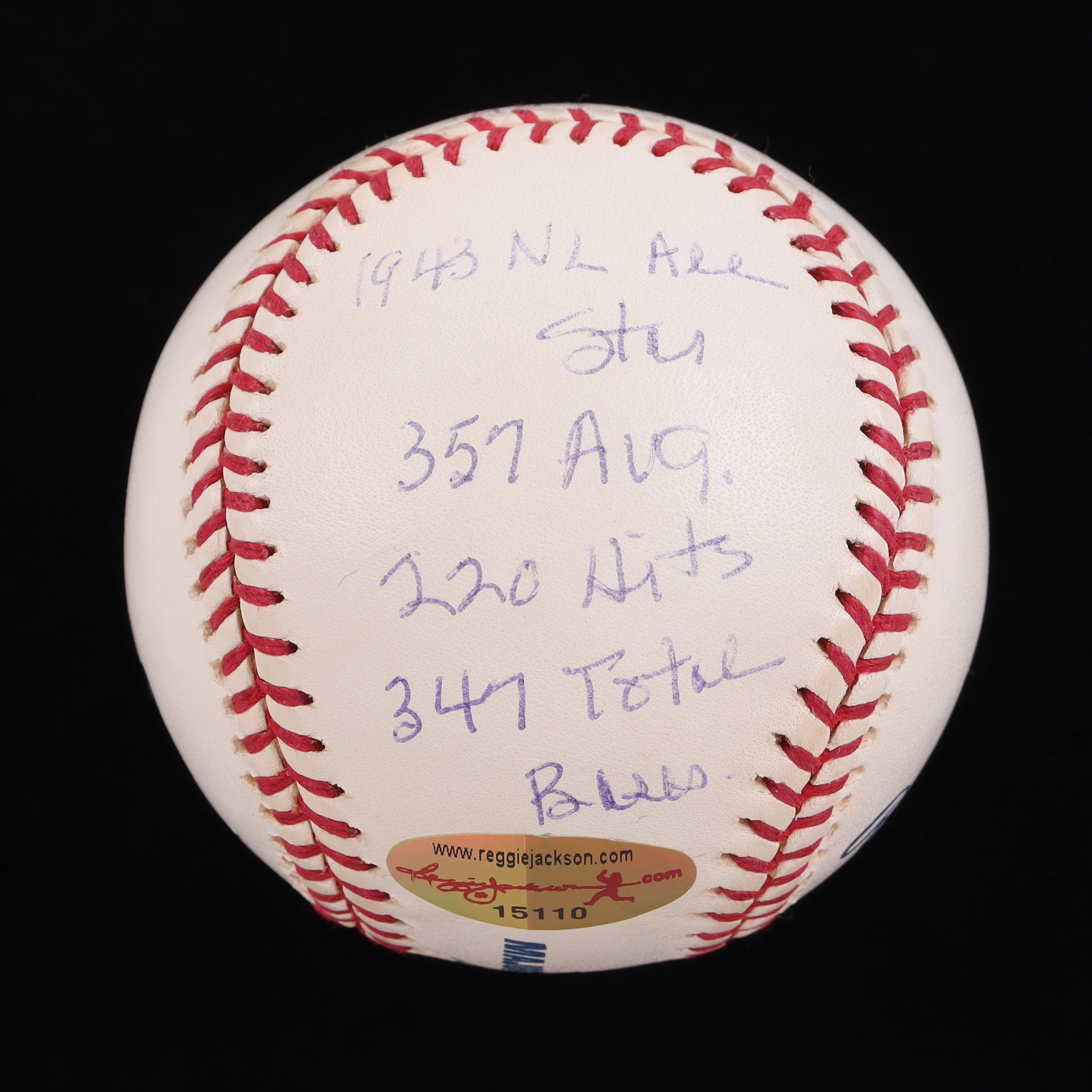 Stan Musial Signed OML Baseball Inscribed With Multiple Career Stats (Reggie Jackson) at PristineAuction.com Stan Musial Signed OML Baseball Inscribed With Multiple Career Stats (Reggie Jackson) at PristineAuction.com