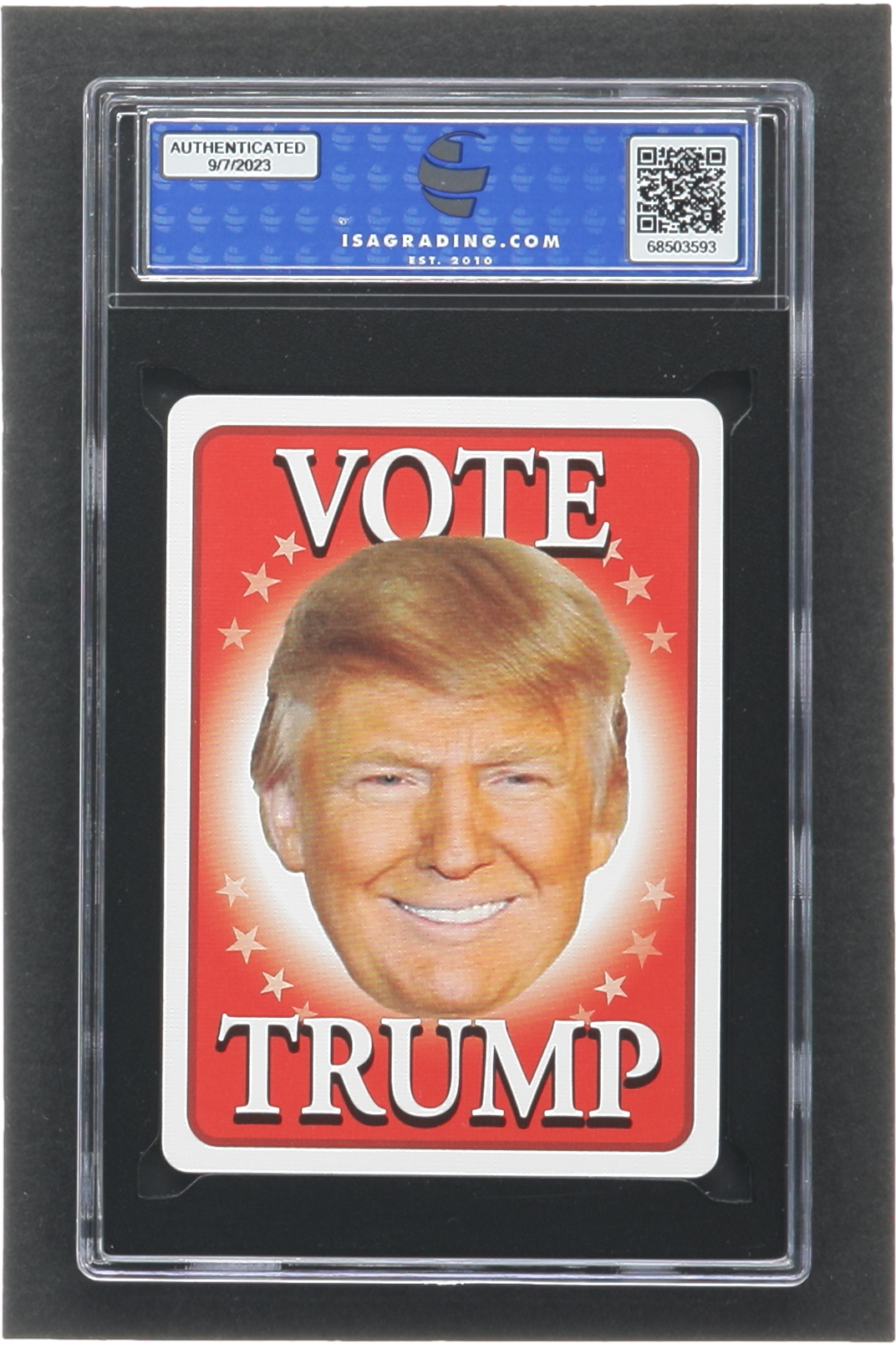 Donald Trump "Trump for President" Ace of Diamonds Playing Card (ISA 10) at PristineAuction.com Donald Trump "Trump for President" Ace of Diamonds Playing Card (ISA 10) at PristineAuction.com