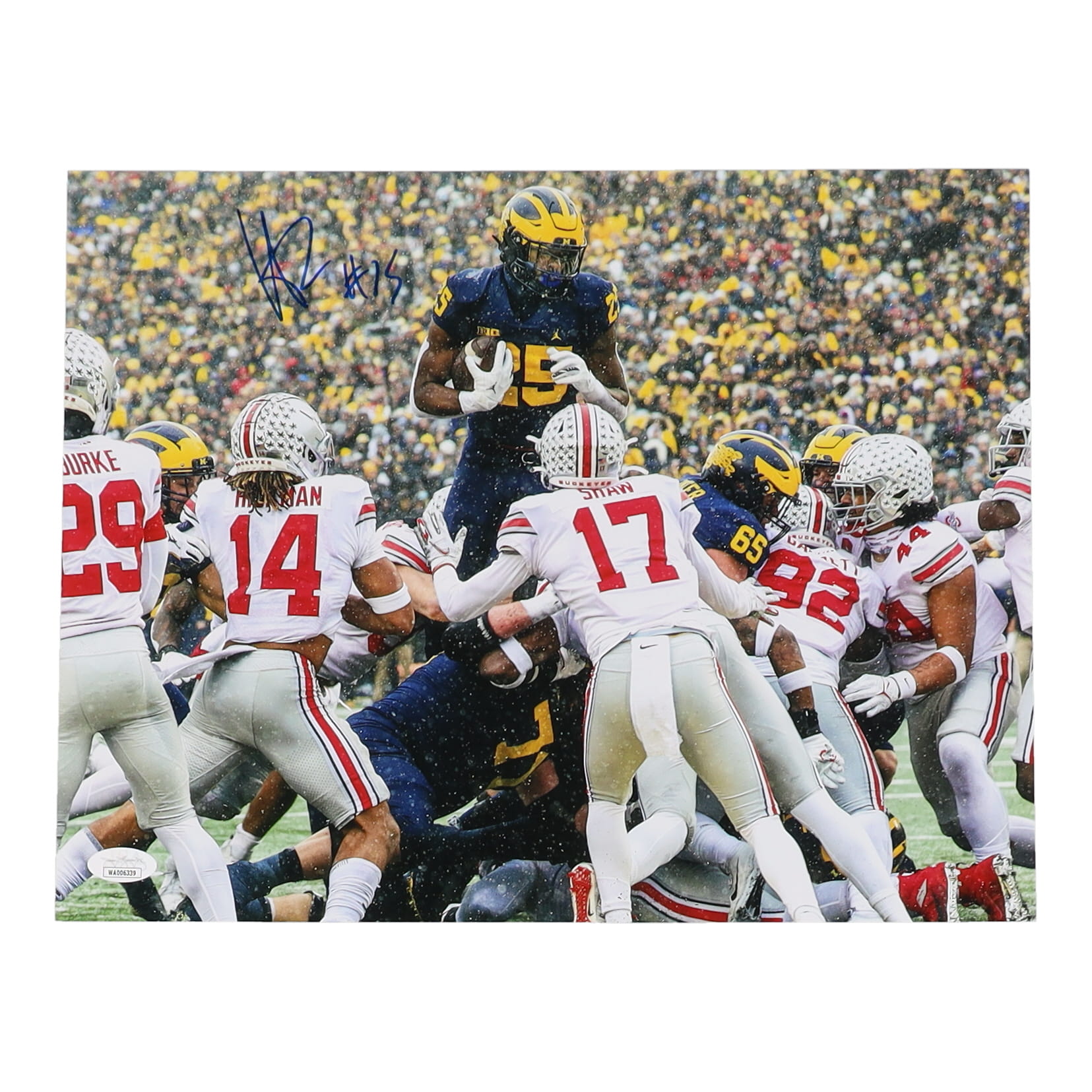 Hassan Haskins Signed Michigan Wolverines 11x14 Photo (JSA) at PristineAuction.com Hassan Haskins Signed Michigan Wolverines 11x14 Photo (JSA) at PristineAuction.com