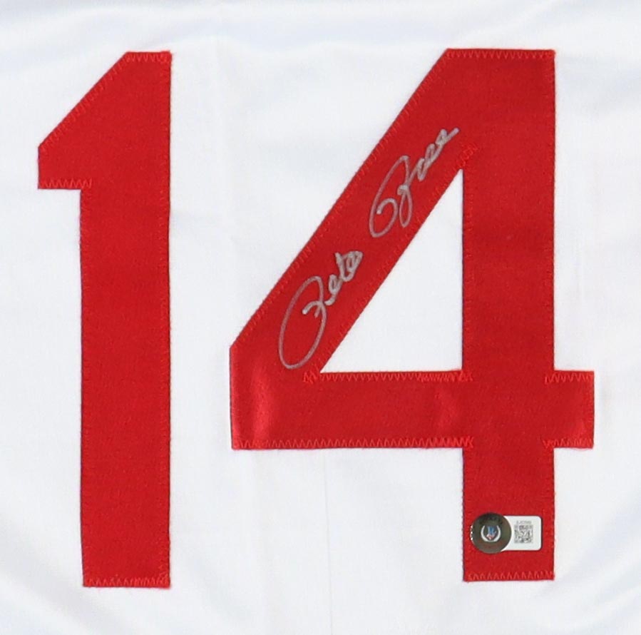 Pete Rose Signed Career Highlight Stat Jersey (Beckett) at PristineAuction.com Pete Rose Signed Career Highlight Stat Jersey (Beckett) at PristineAuction.com