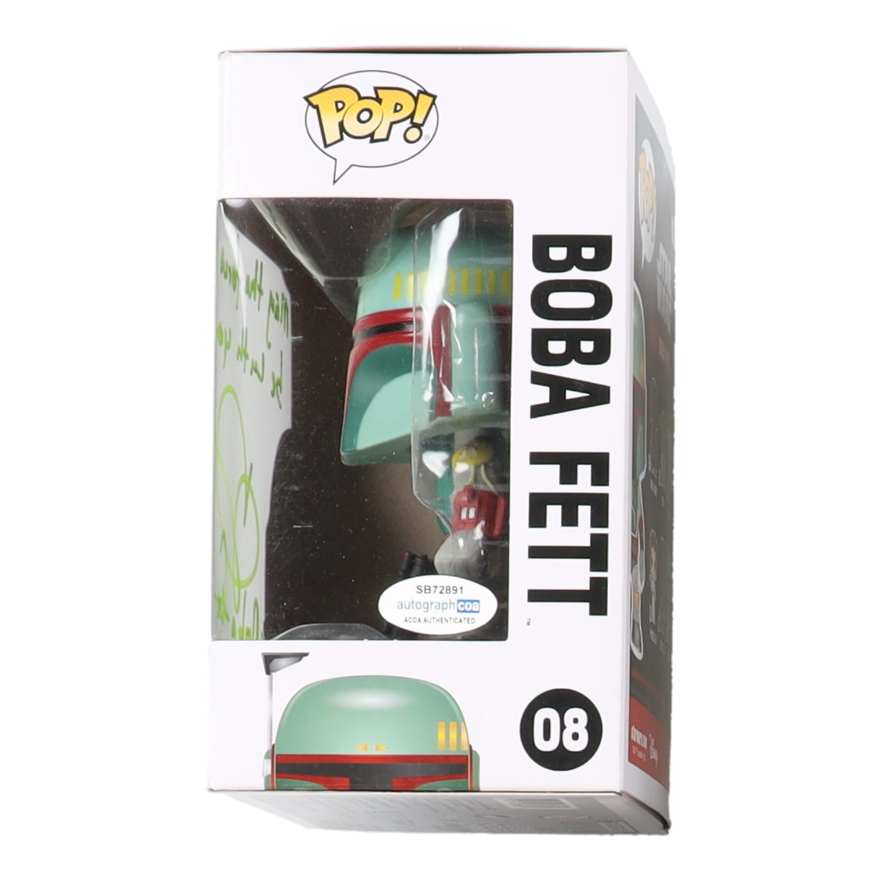 Daniel Logan Signed "Star Wars" #08 Boba Fett Funko Pop! Vinyl Figure Inscribed "May the Force Be With You" & "Boba Fett" (AutographCOA) at PristineAuction.com Daniel Logan Signed "Star Wars" #08 Boba Fett Funko Pop! Vinyl Figure Inscribed "May the Force Be With You" & "Boba Fett" (AutographCOA) at PristineAuction.com