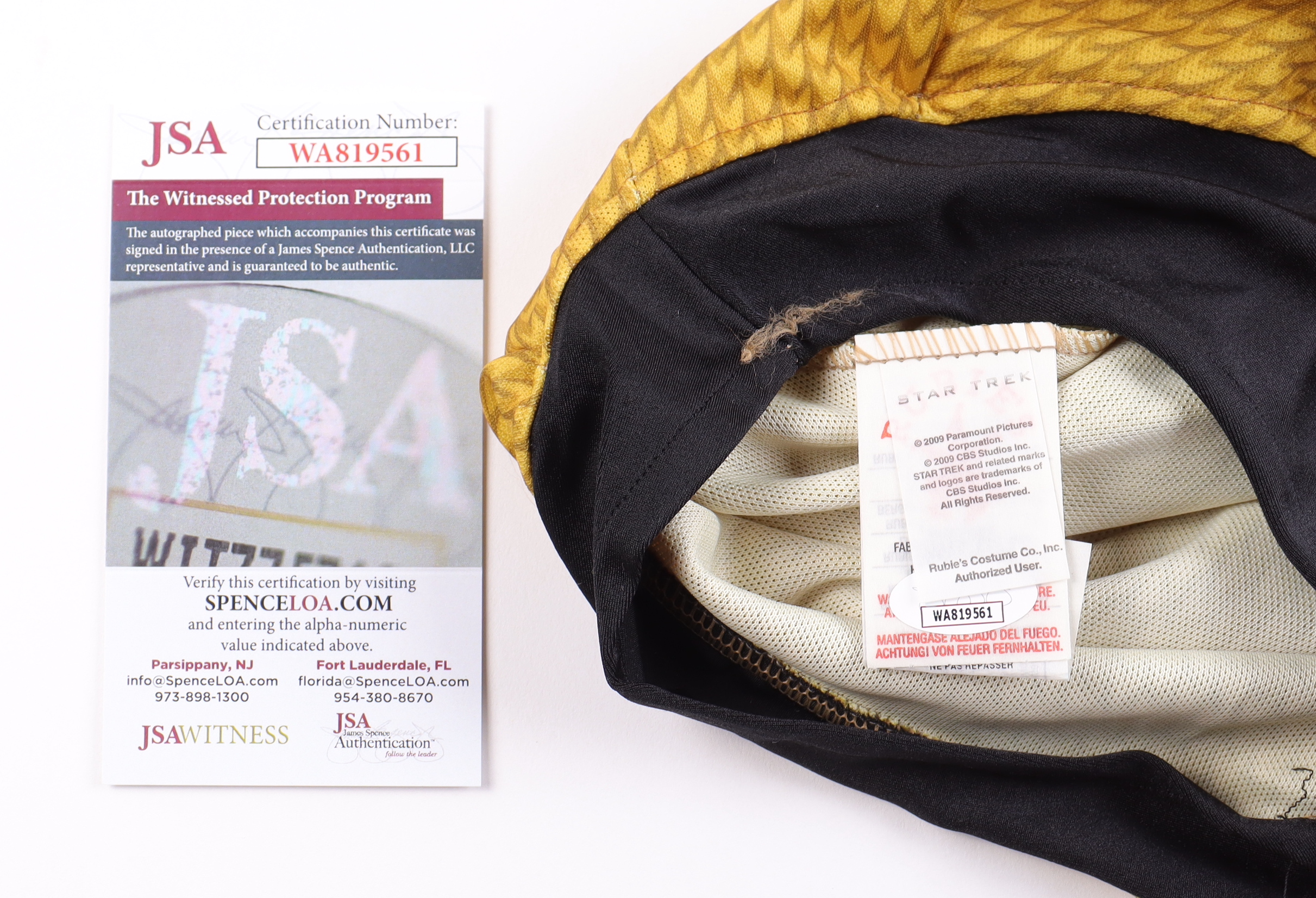 William Shatner Signed Prop Replica Uniform Shirt Inscribed "Capt. Kirk" (JSA) at PristineAuction.com William Shatner Signed Prop Replica Uniform Shirt Inscribed "Capt. Kirk" (JSA) at PristineAuction.com