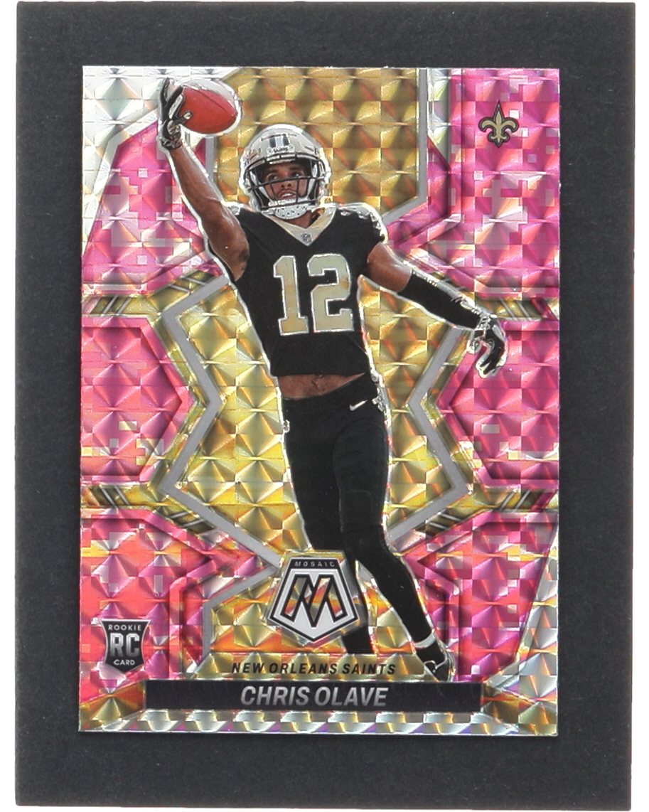 Chris Olave 2022 Panini Mosaic Mosaic Camo Pink #313 RC at PristineAuction.com Chris Olave 2022 Panini Mosaic Mosaic Camo Pink #313 RC at PristineAuction.com