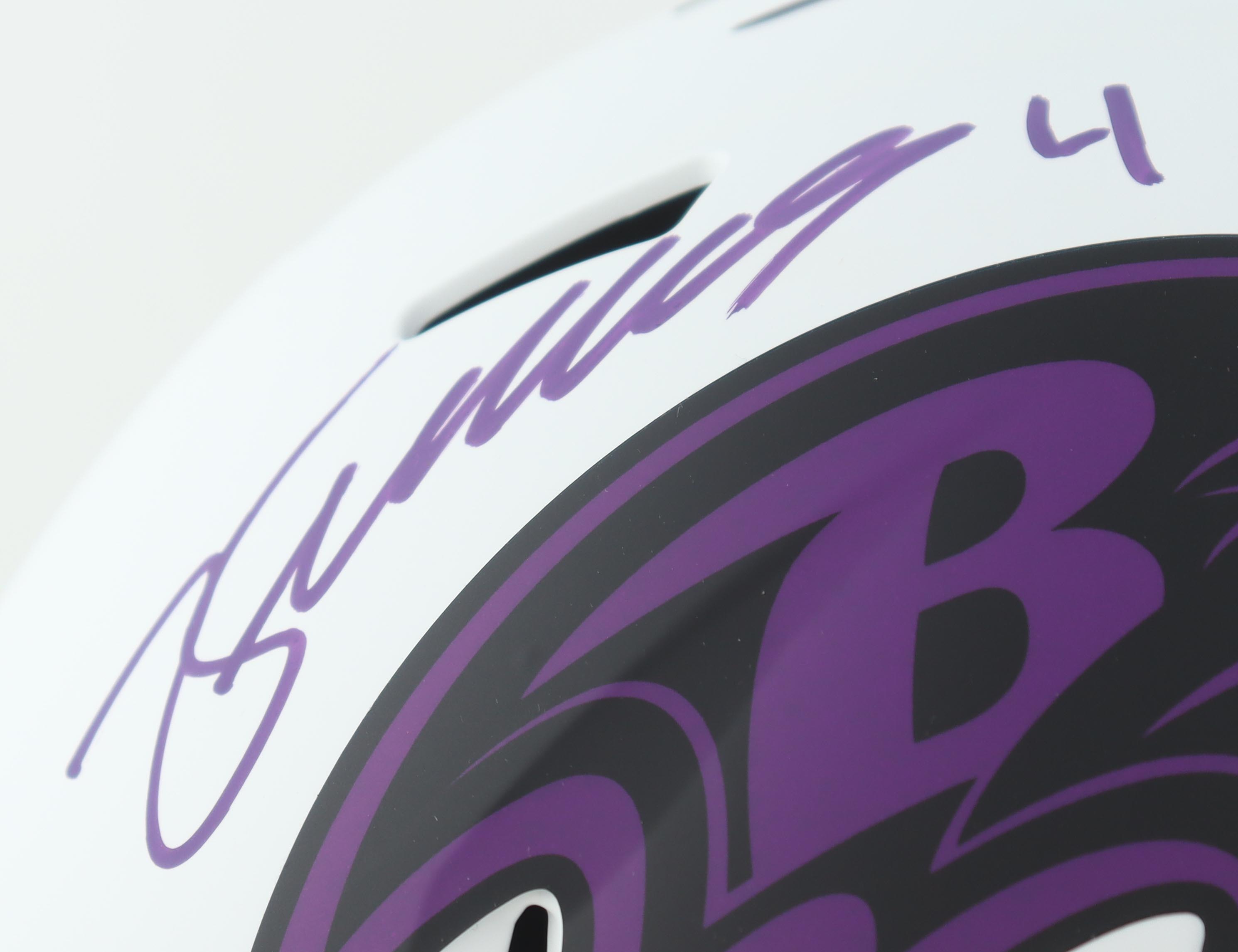 Zay Flowers Signed Ravens Full-Size Lunar Eclipse Alternate Speed Helmet (Beckett) at PristineAuction.com Zay Flowers Signed Ravens Full-Size Lunar Eclipse Alternate Speed Helmet (Beckett) at PristineAuction.com