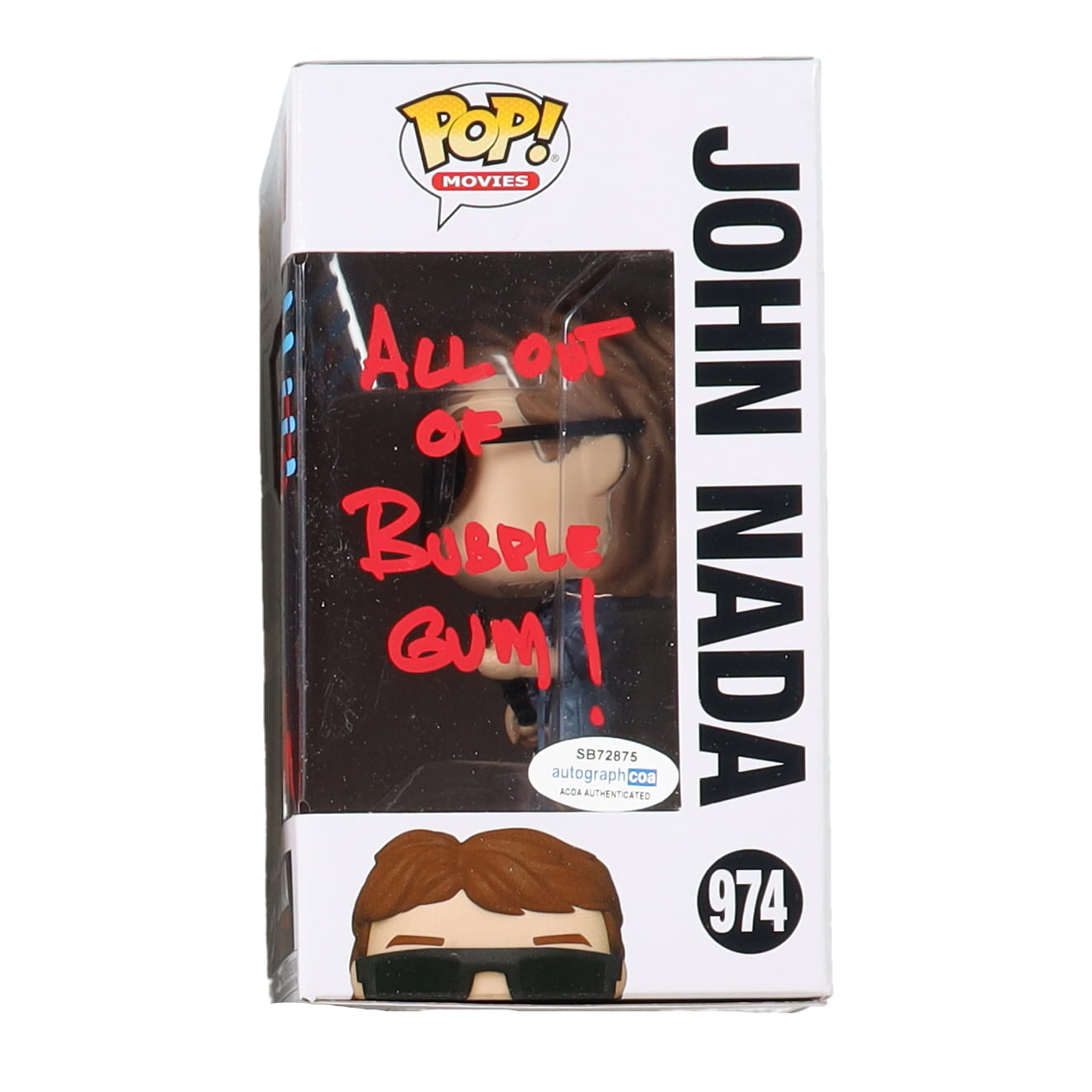 Alan Howarth Signed "They Live" #974 John Nada Funko Pop! Vinyl Figure Inscribed "All Out of Bubble Gum!" with Hand-Drawn Musical Notation (AutographCOA) at PristineAuction.com Alan Howarth Signed "They Live" #974 John Nada Funko Pop! Vinyl Figure Inscribed "All Out of Bubble Gum!" with Hand-Drawn Musical Notation (AutographCOA) at PristineAuction.com