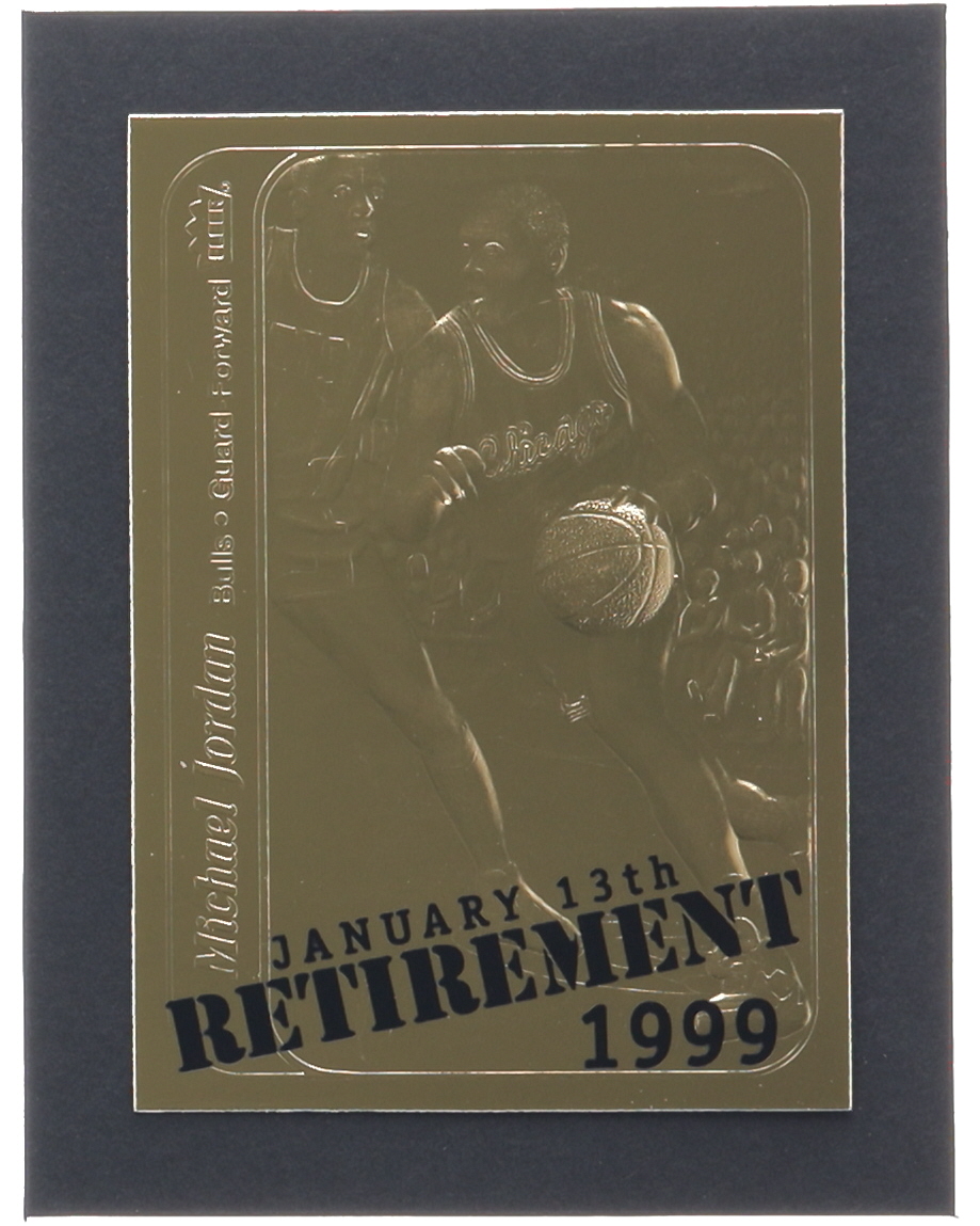 Michael Jordan 1999 Fleer Retirement 23Kt Gold Card at PristineAuction.com Michael Jordan 1999 Fleer Retirement 23Kt Gold Card at PristineAuction.com