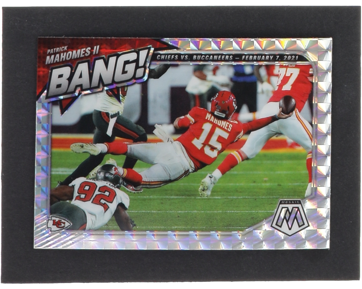 Patrick Mahomes II 2021 Panini Mosaic Bang Mosaic #2 at PristineAuction.com Patrick Mahomes II 2021 Panini Mosaic Bang Mosaic #2 at PristineAuction.com