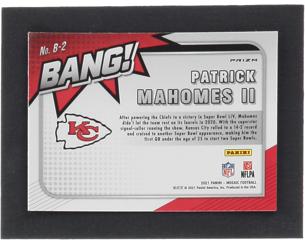 Patrick Mahomes II 2021 Panini Mosaic Bang Mosaic #2 at PristineAuction.com Patrick Mahomes II 2021 Panini Mosaic Bang Mosaic #2 at PristineAuction.com