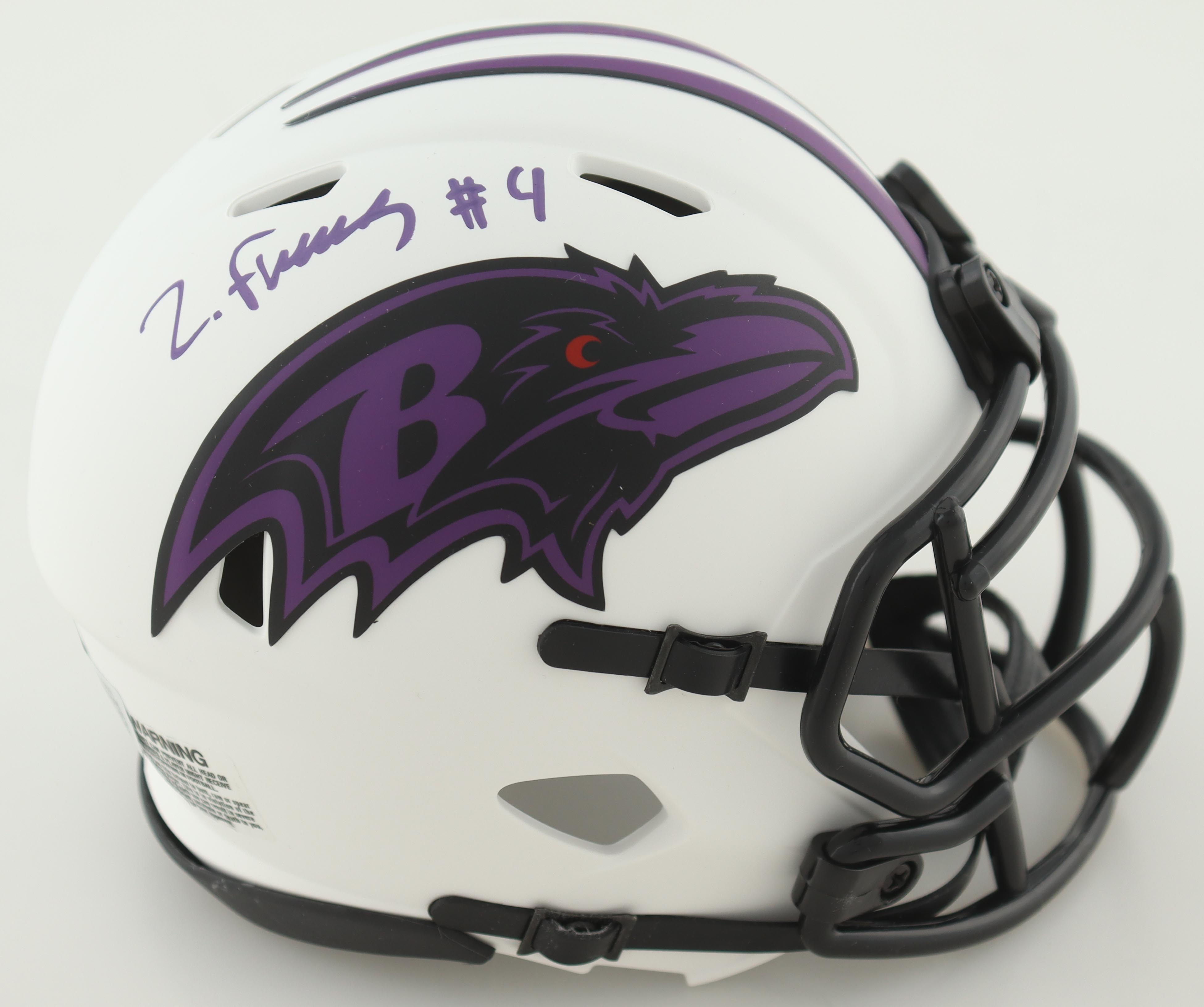 Zay Flowers Signed Ravens Lunar Eclipse Alternate Speed Mini Helmet (Beckett) at PristineAuction.com Zay Flowers Signed Ravens Lunar Eclipse Alternate Speed Mini Helmet (Beckett) at PristineAuction.com