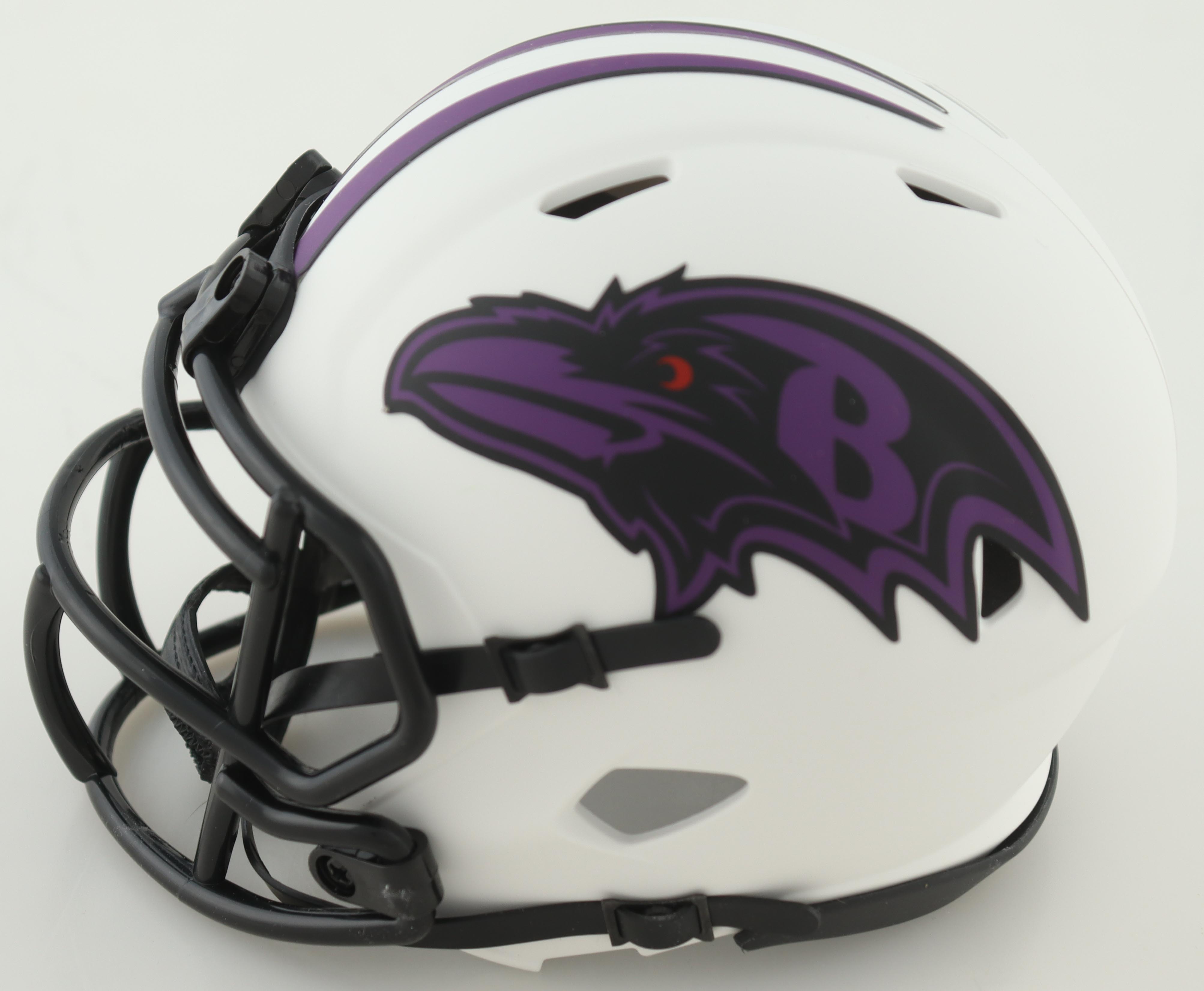 Zay Flowers Signed Ravens Lunar Eclipse Alternate Speed Mini Helmet (Beckett) at PristineAuction.com Zay Flowers Signed Ravens Lunar Eclipse Alternate Speed Mini Helmet (Beckett) at PristineAuction.com