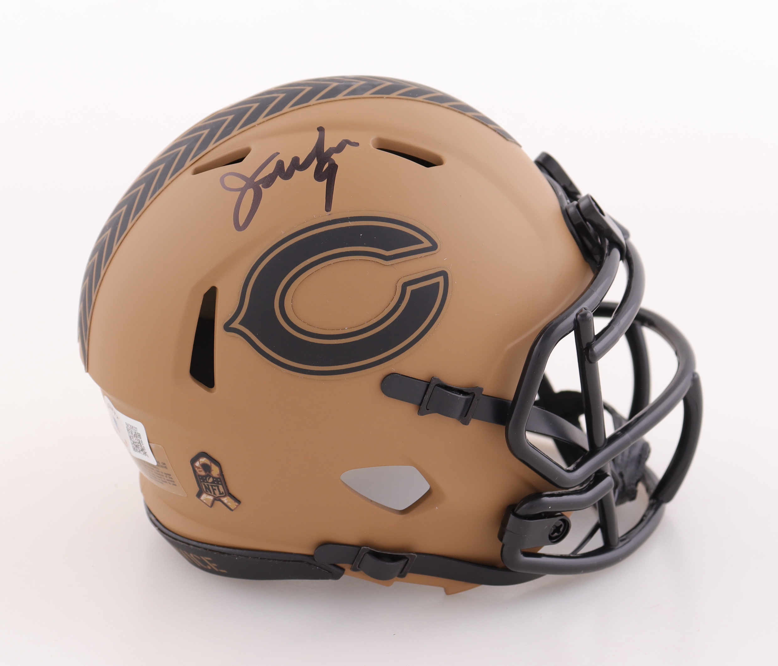 Jim McMahon Signed Bears Salute To Service Alternate Speed Mini Helmet (Beckett) at PristineAuction.com Jim McMahon Signed Bears Salute To Service Alternate Speed Mini Helmet (Beckett) at PristineAuction.com