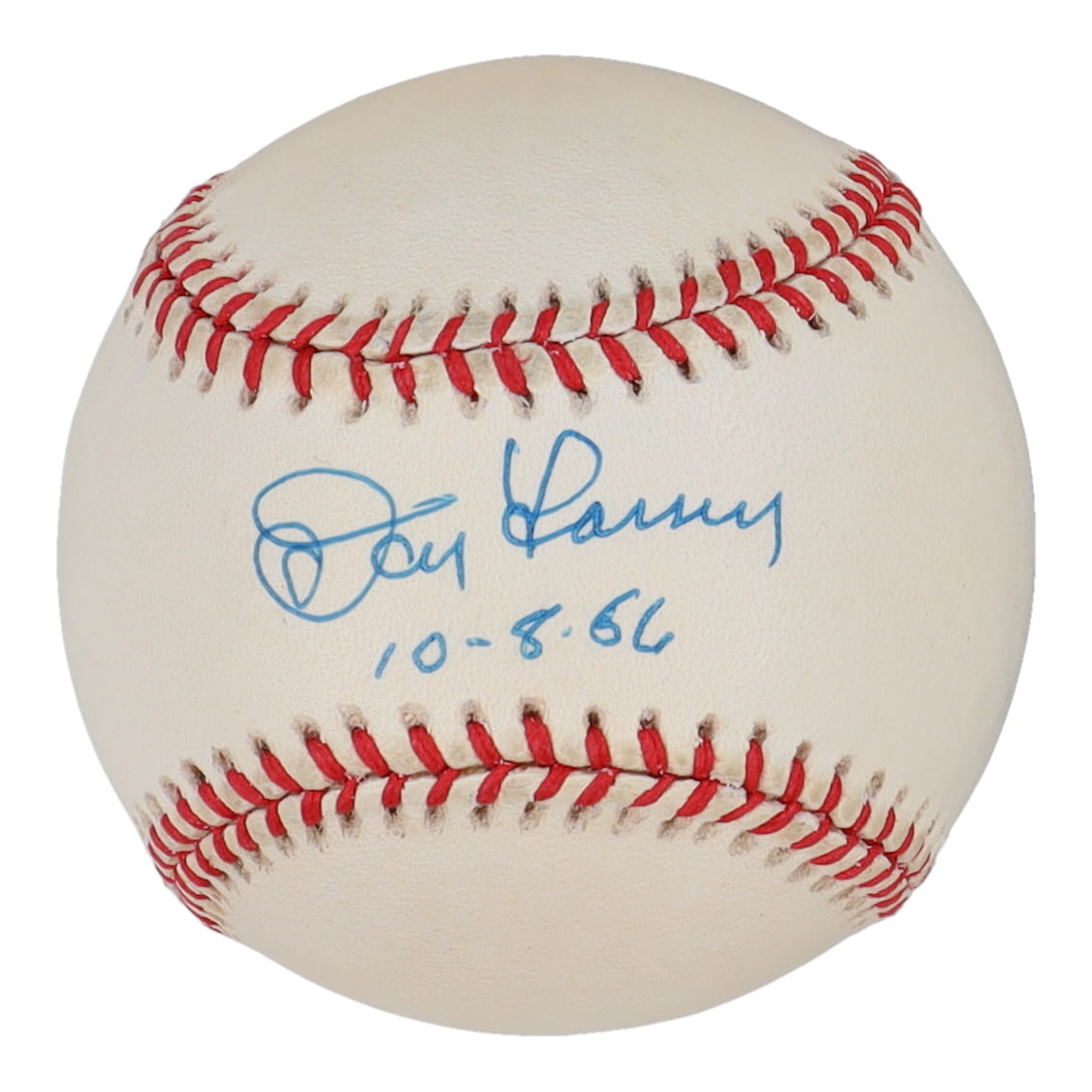 Don Larson Signed OAL Baseball Inscribed "10-8-56" (Beckett) at PristineAuction.com Don Larson Signed OAL Baseball Inscribed "10-8-56" (Beckett) at PristineAuction.com