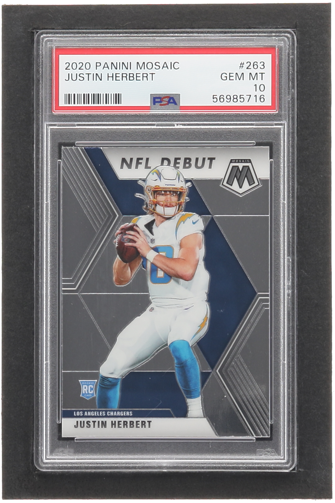 Justin Herbert 2020 Panini Mosaic #263 DEB RC (PSA 10) at PristineAuction.com Justin Herbert 2020 Panini Mosaic #263 DEB RC (PSA 10) at PristineAuction.com